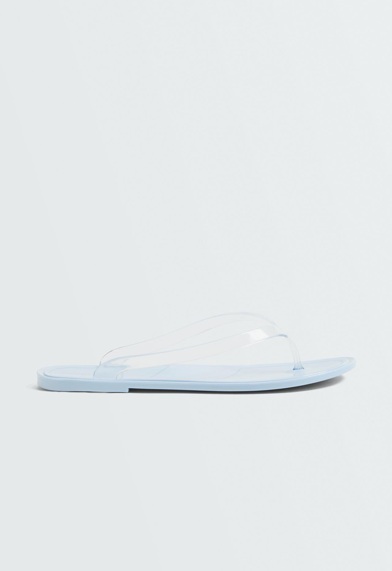 Translucent effect beachwear flip flops — PALE BLUE