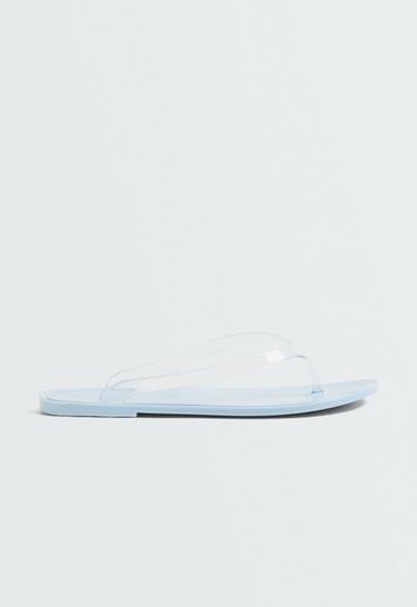 Translucent effect beachwear flip flops — PALE BLUE 1