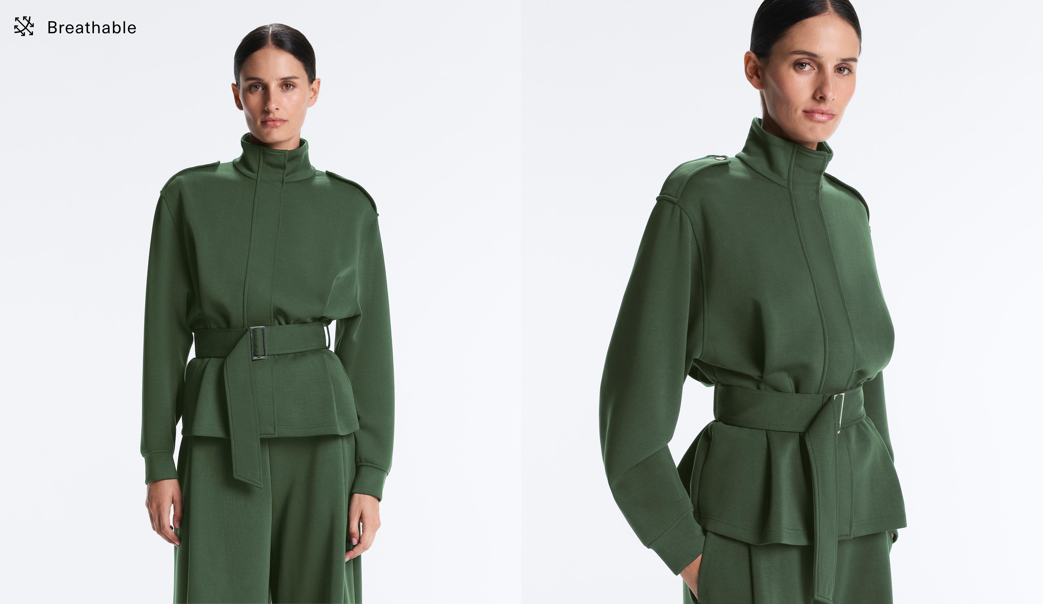 Tweill utility jacket with belt — GREEN