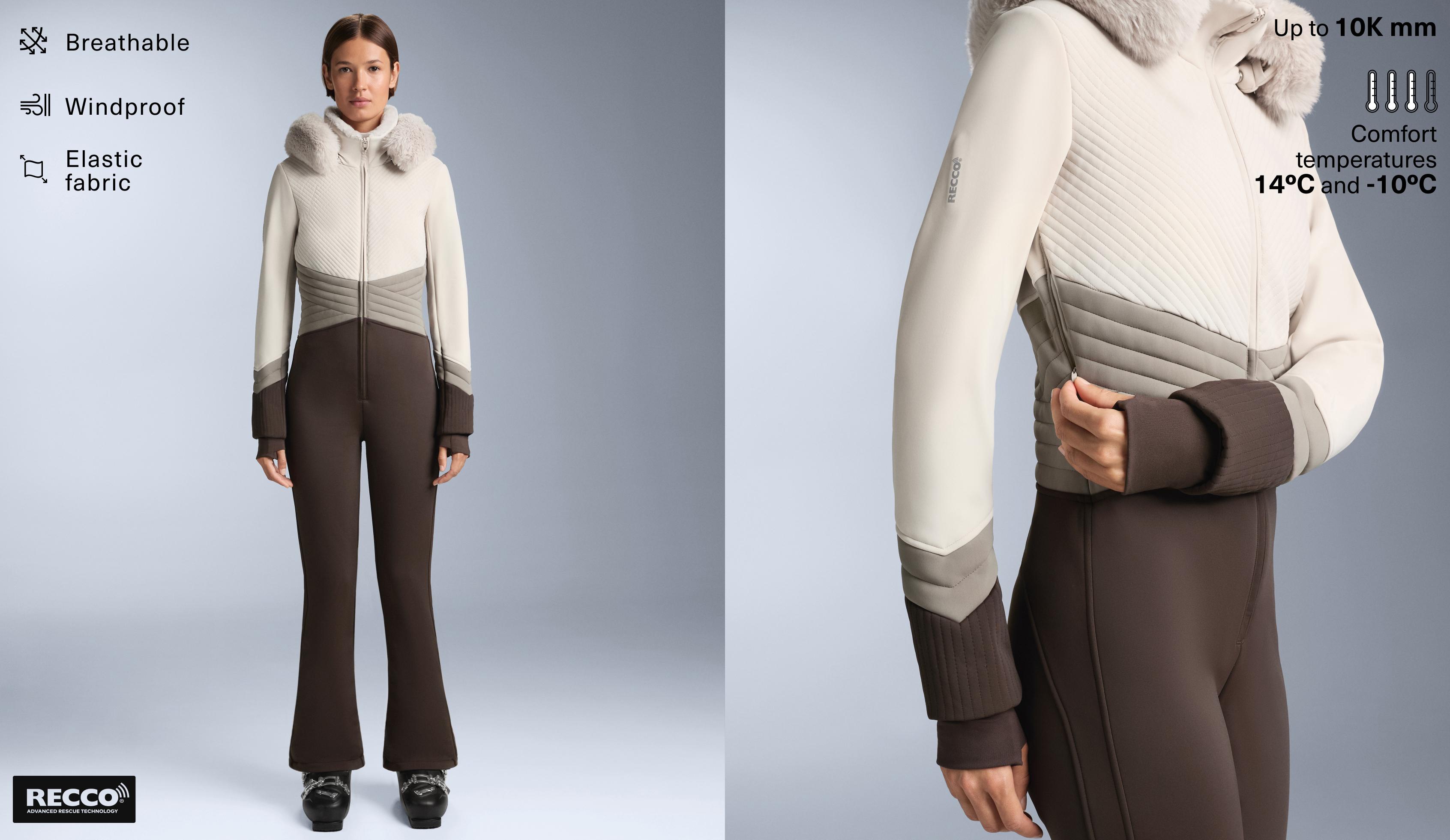 Water-resistant colour-block fitted stretch SKI jumpsuit - Sale Water-resistant colour-block fitted stretch SKI jumpsuit - Sale