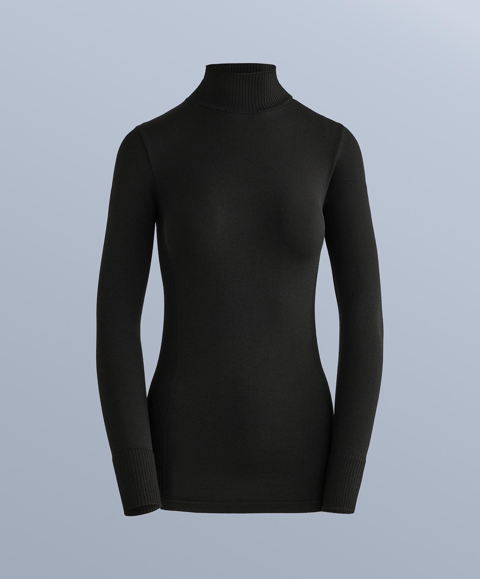 Seamless merino wool base layer T-shirt — BLACK