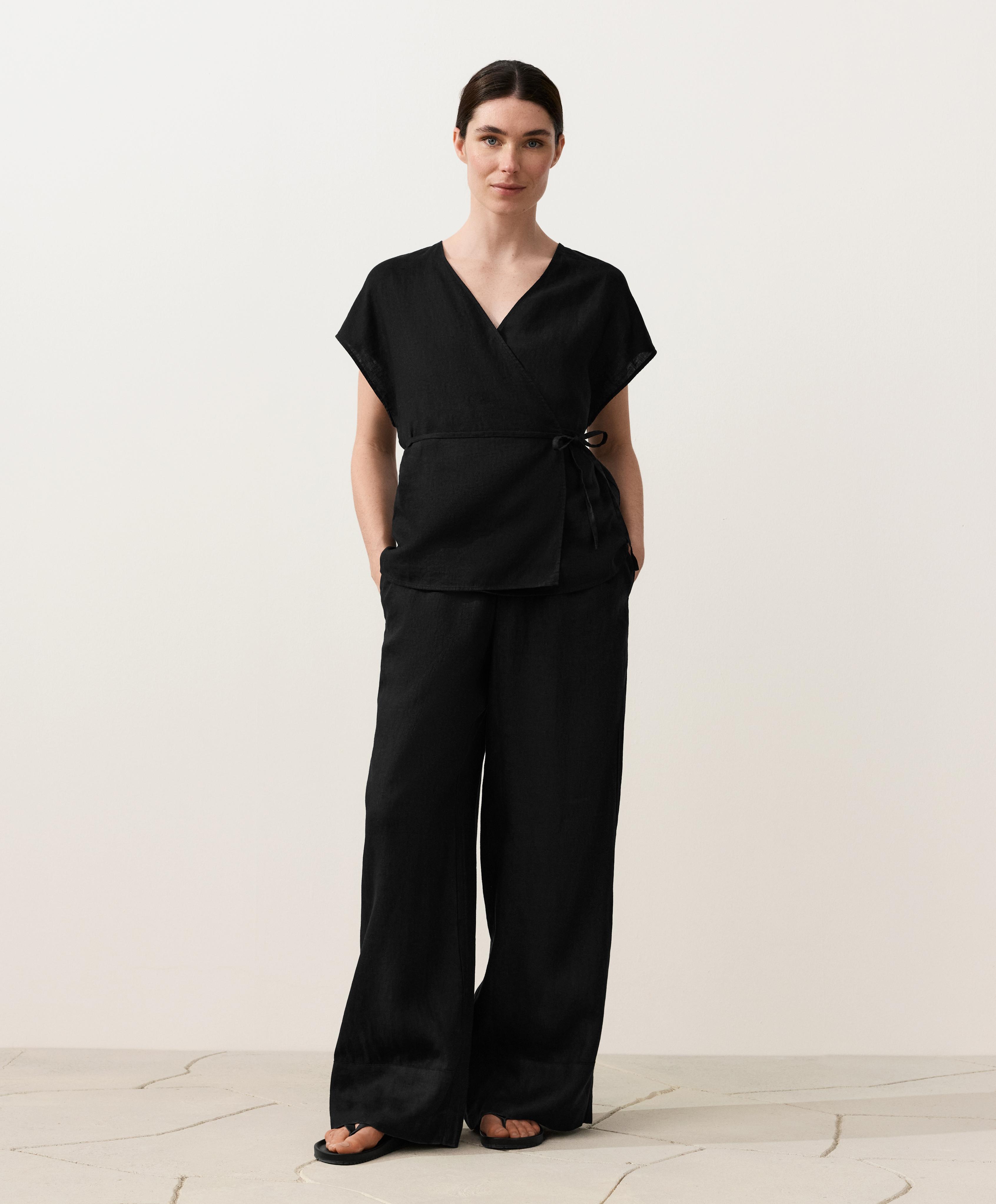 Blusa cruzada lazo 100% lino