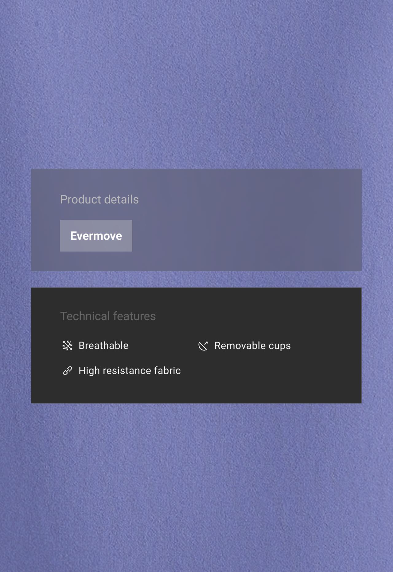 Evermove tank top with square neckline, neck — BLUEBERRY