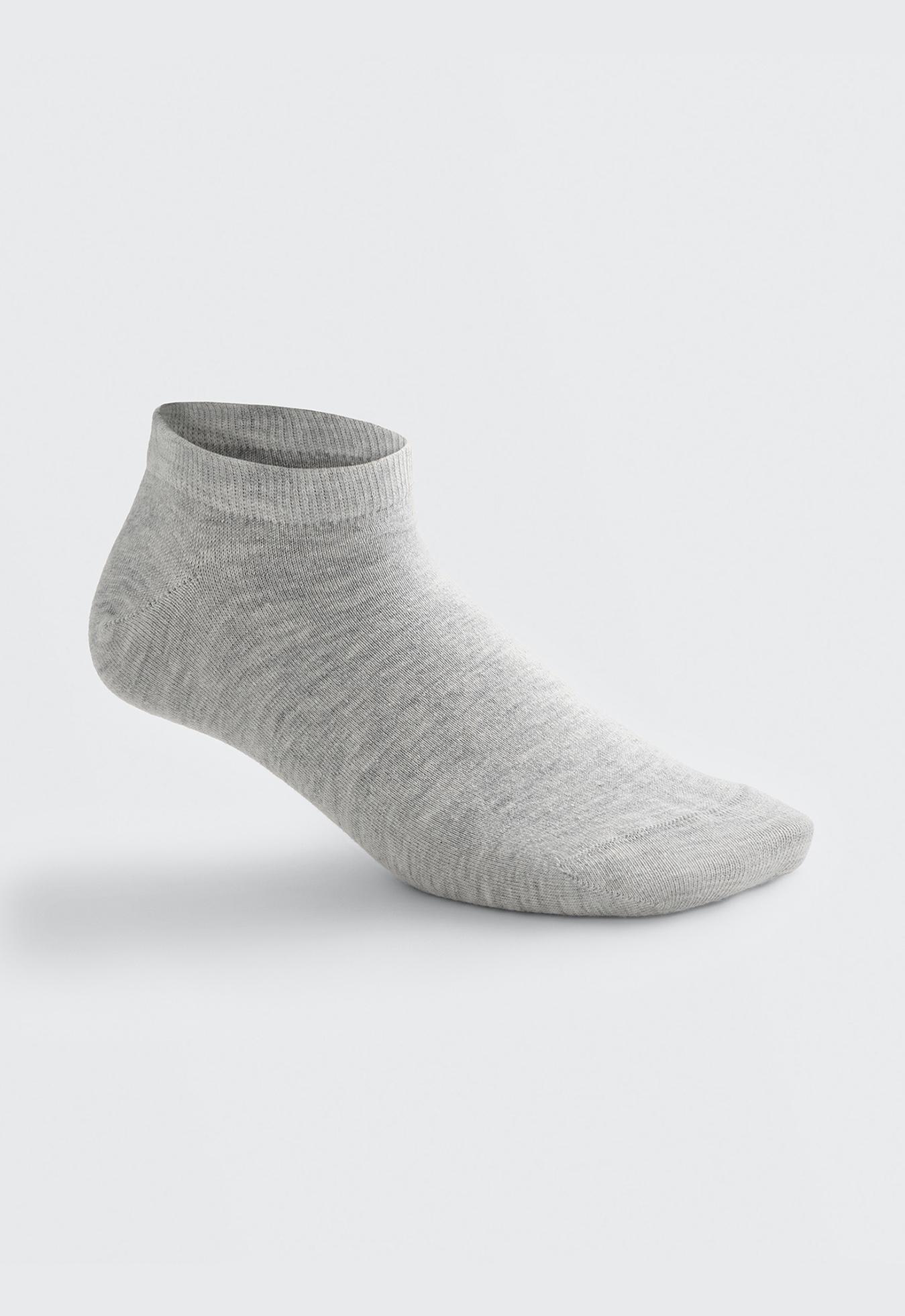 5 pairs of cotton sneaker socks — PALE GREY MELANGE