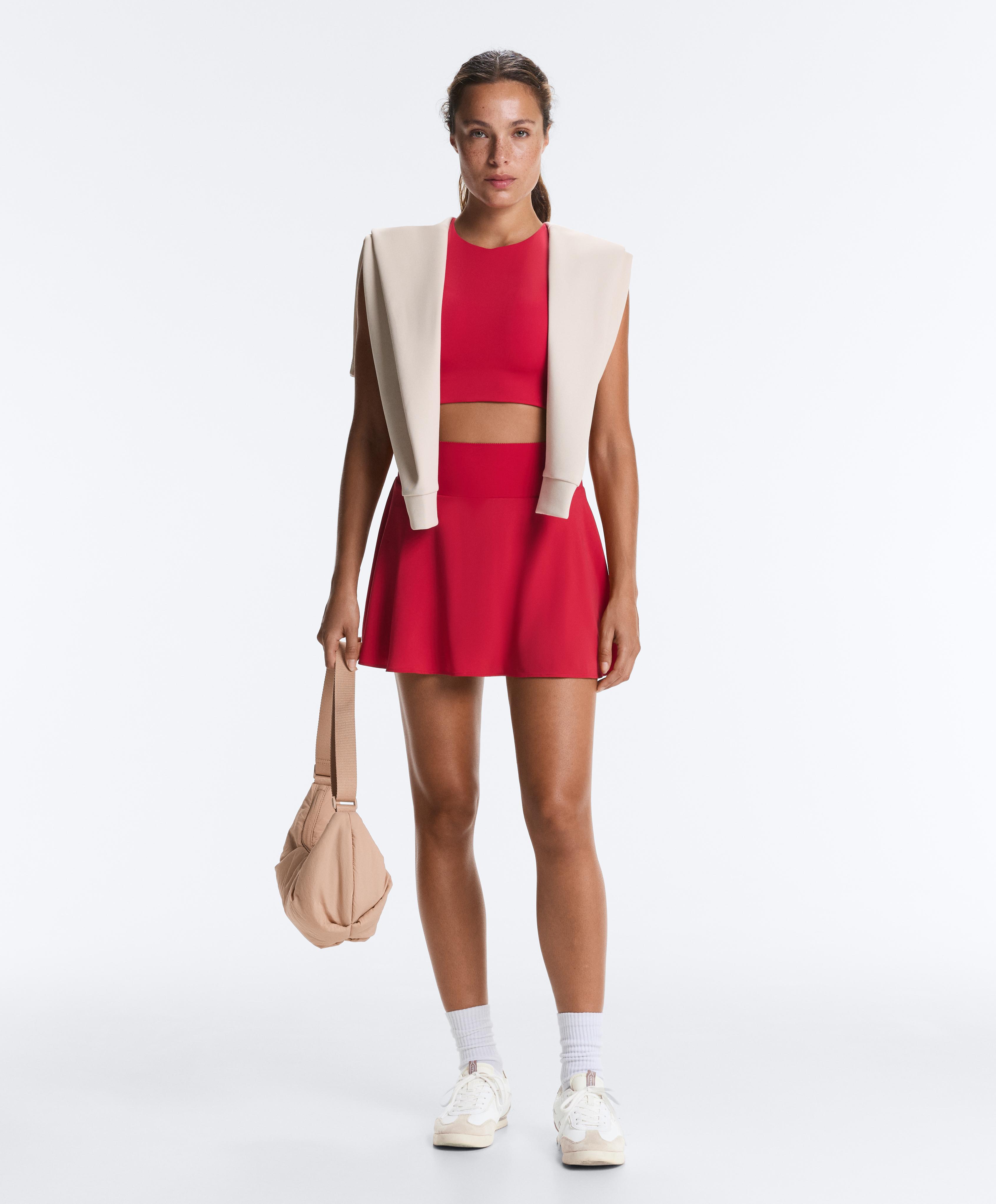 High rise Compressive skirt — RED
