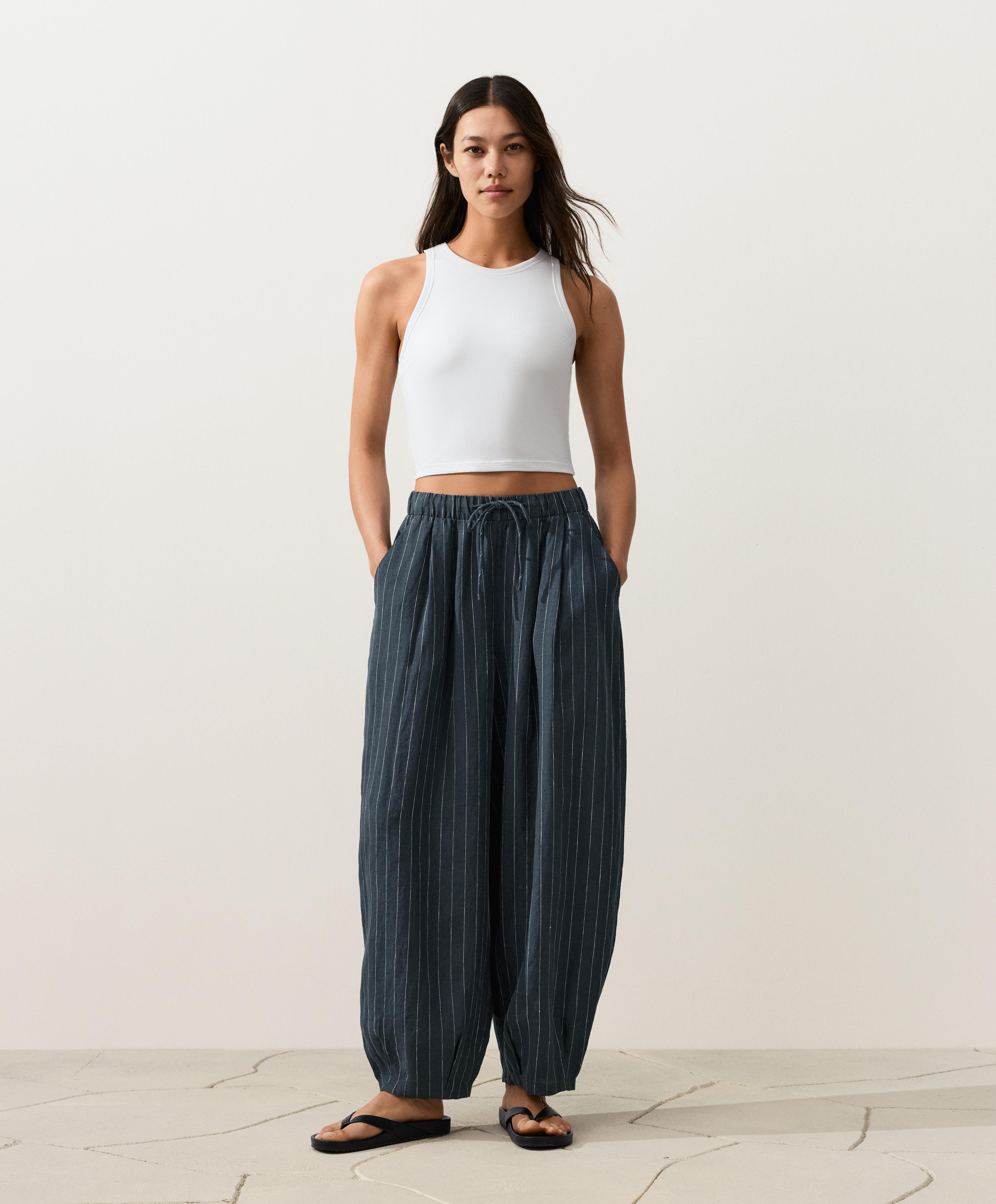 100% linen balloon trousers 100% linen balloon trousers