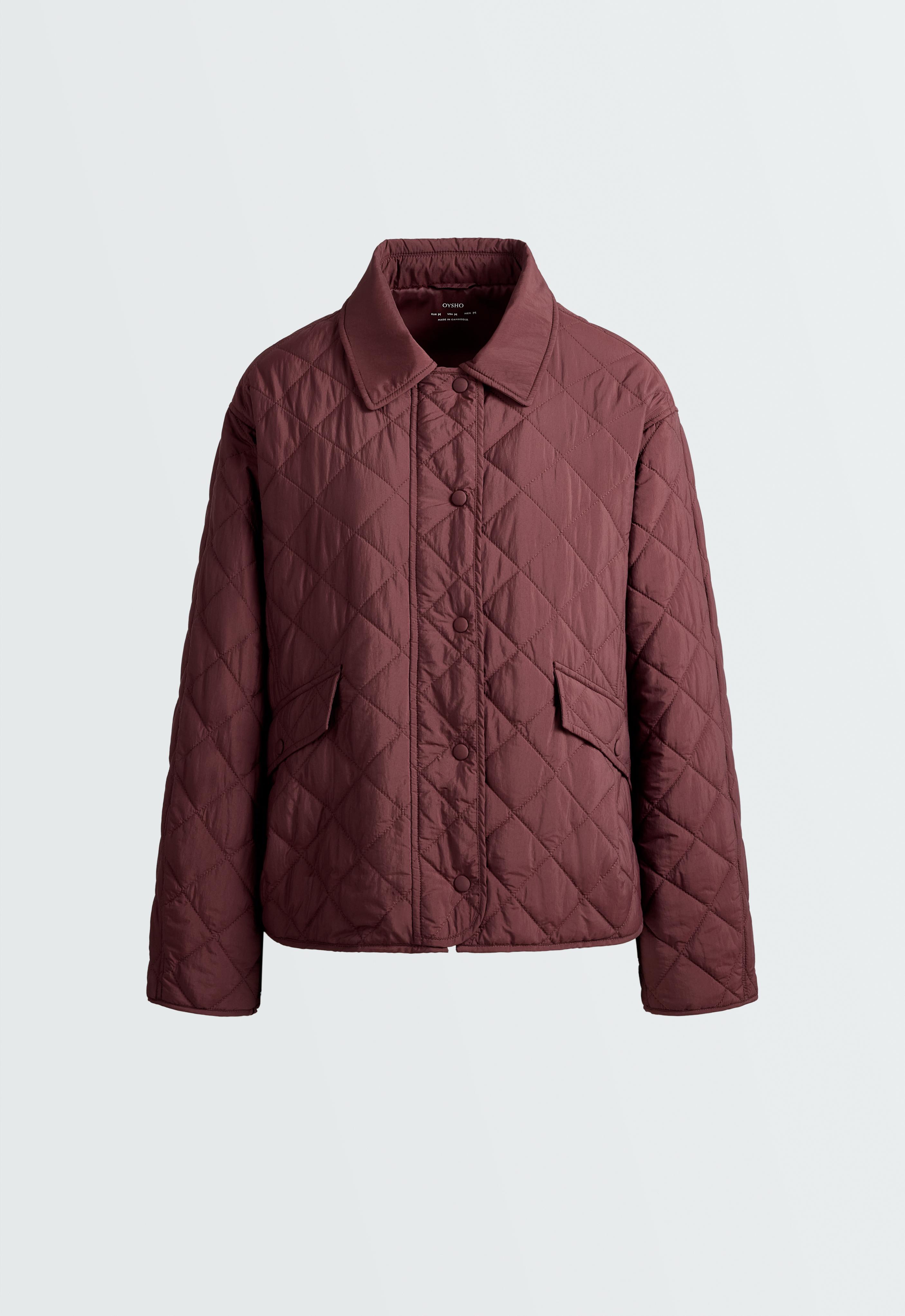 FELLEX® AEROGEL midi boxy padded jacket — BURGUNDY