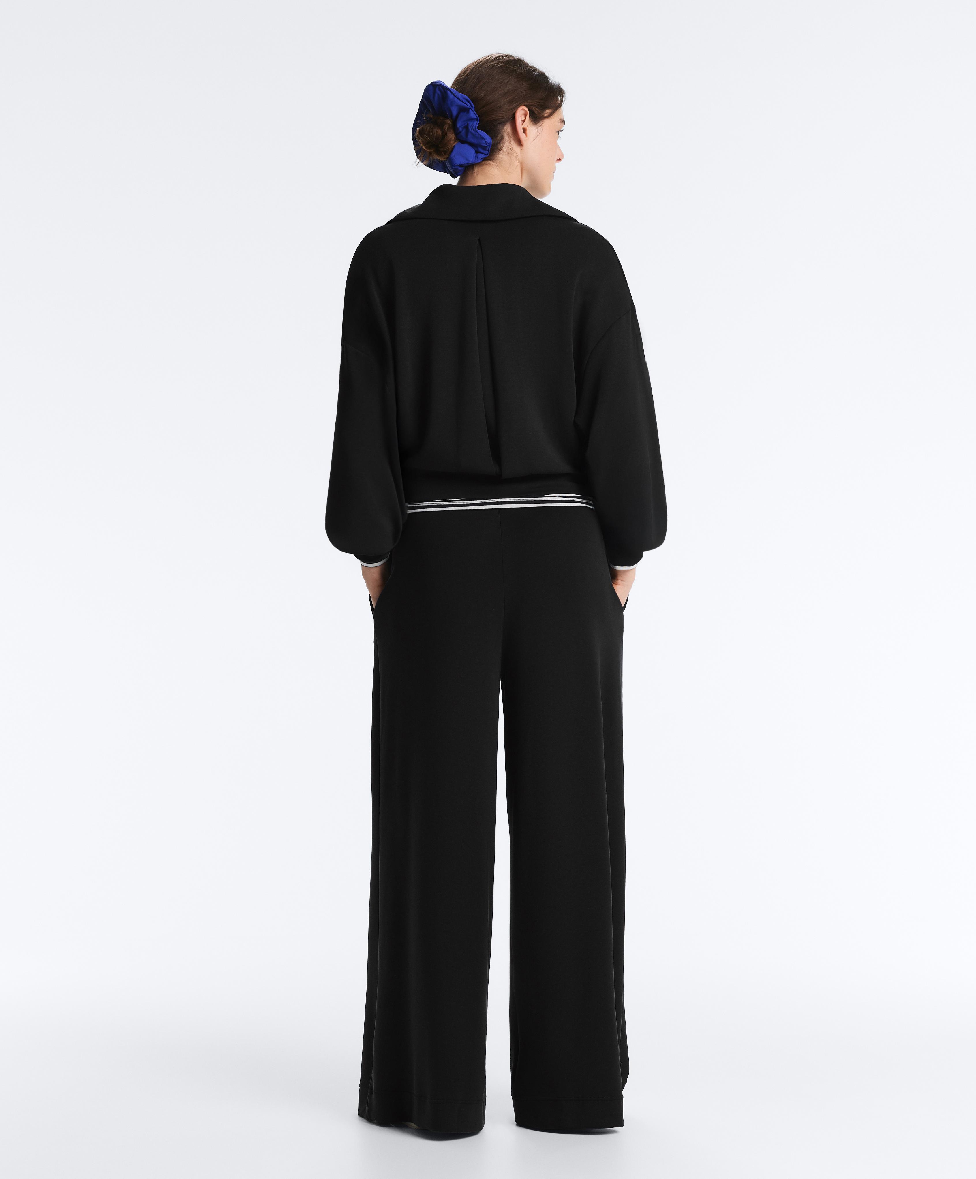 Boxy jacket with soft-touch modal — BLACK