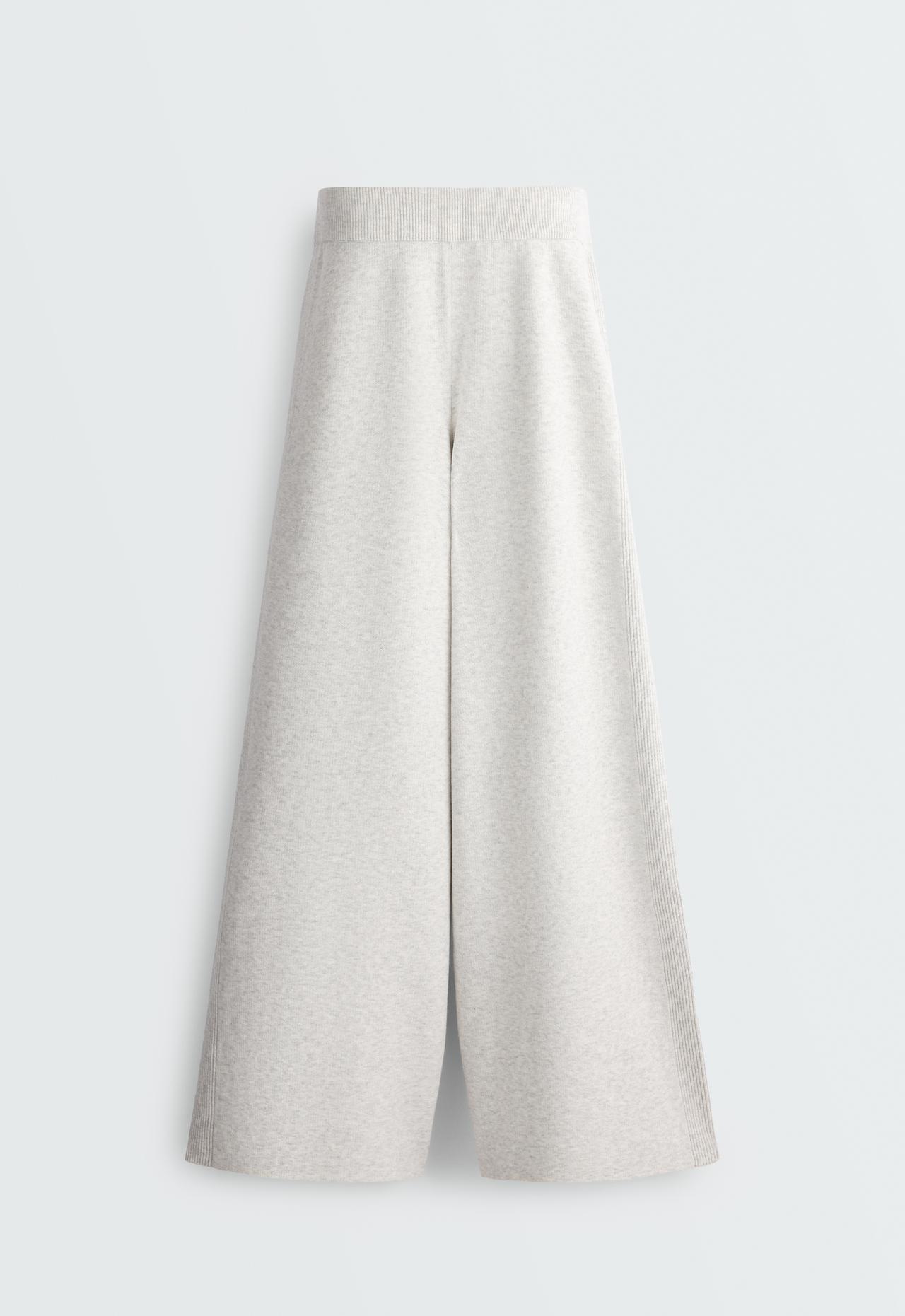 Straight-leg knit trousers with Rib side detail — ICE                  