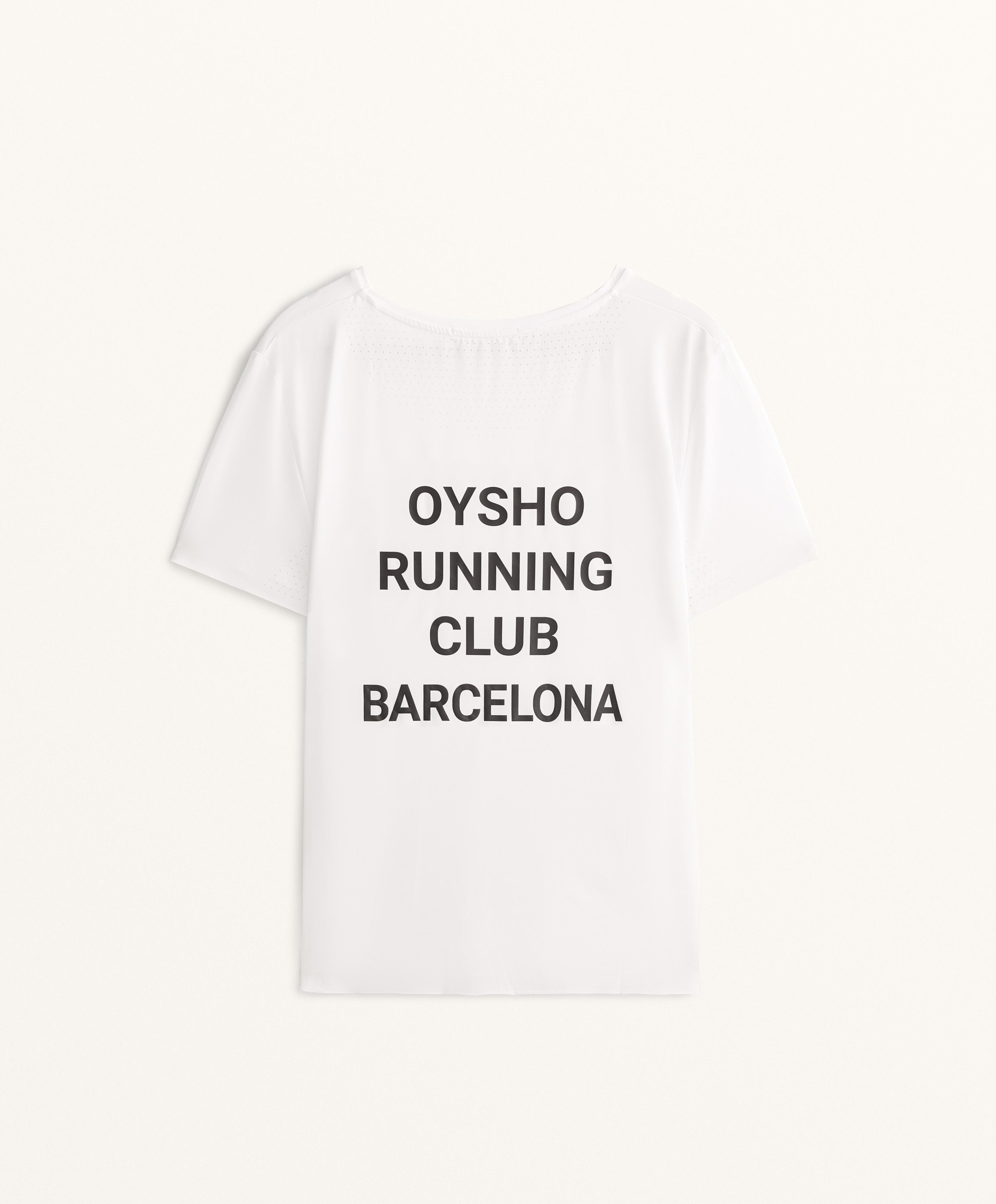 Running Club Barcelona fitted short-sleeved technical T-shirt — WHITE