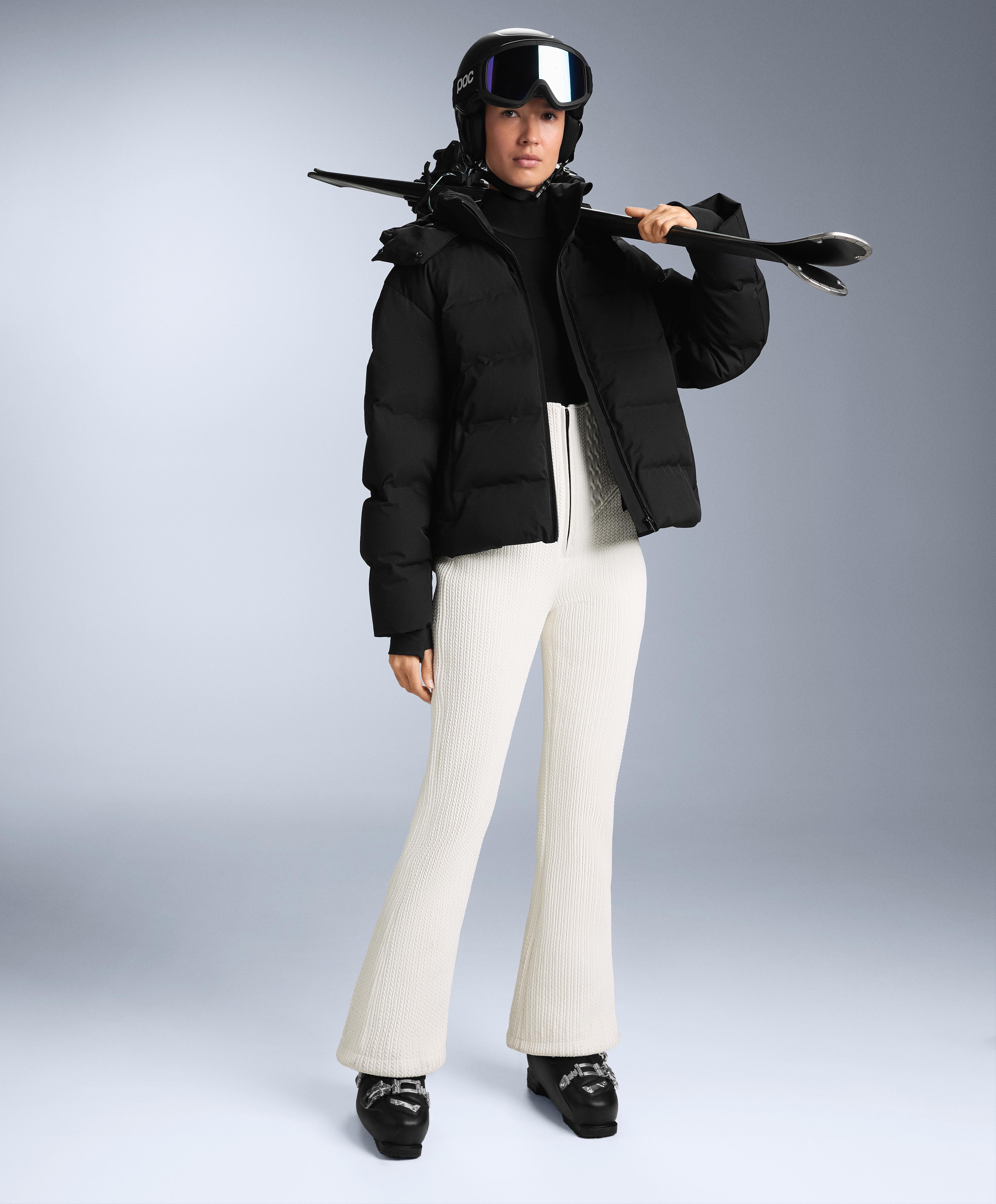 Water-resistant SKI flare dungarees — WHITE 