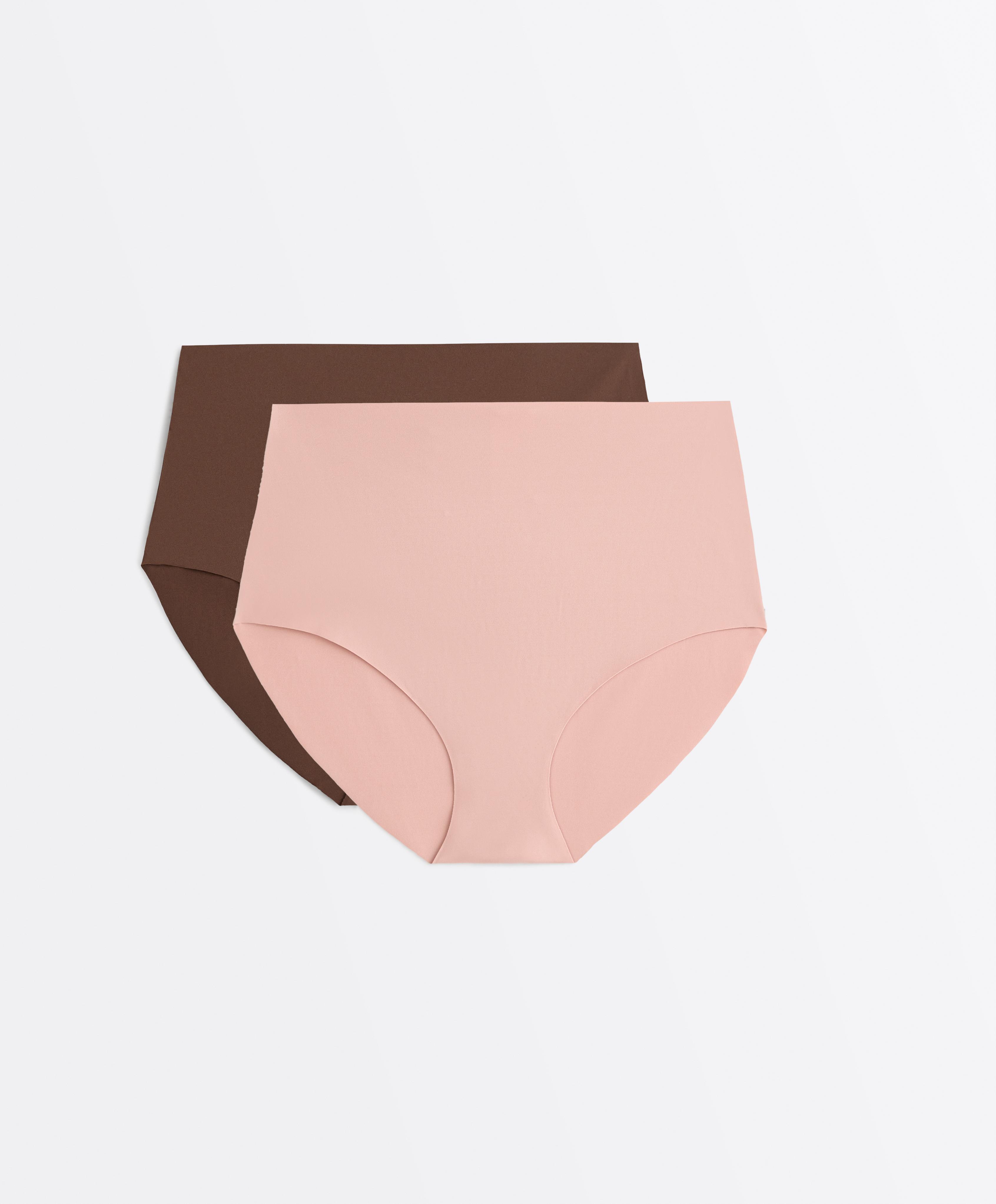 2 invisible polyamide blend medium-support high-rise briefs