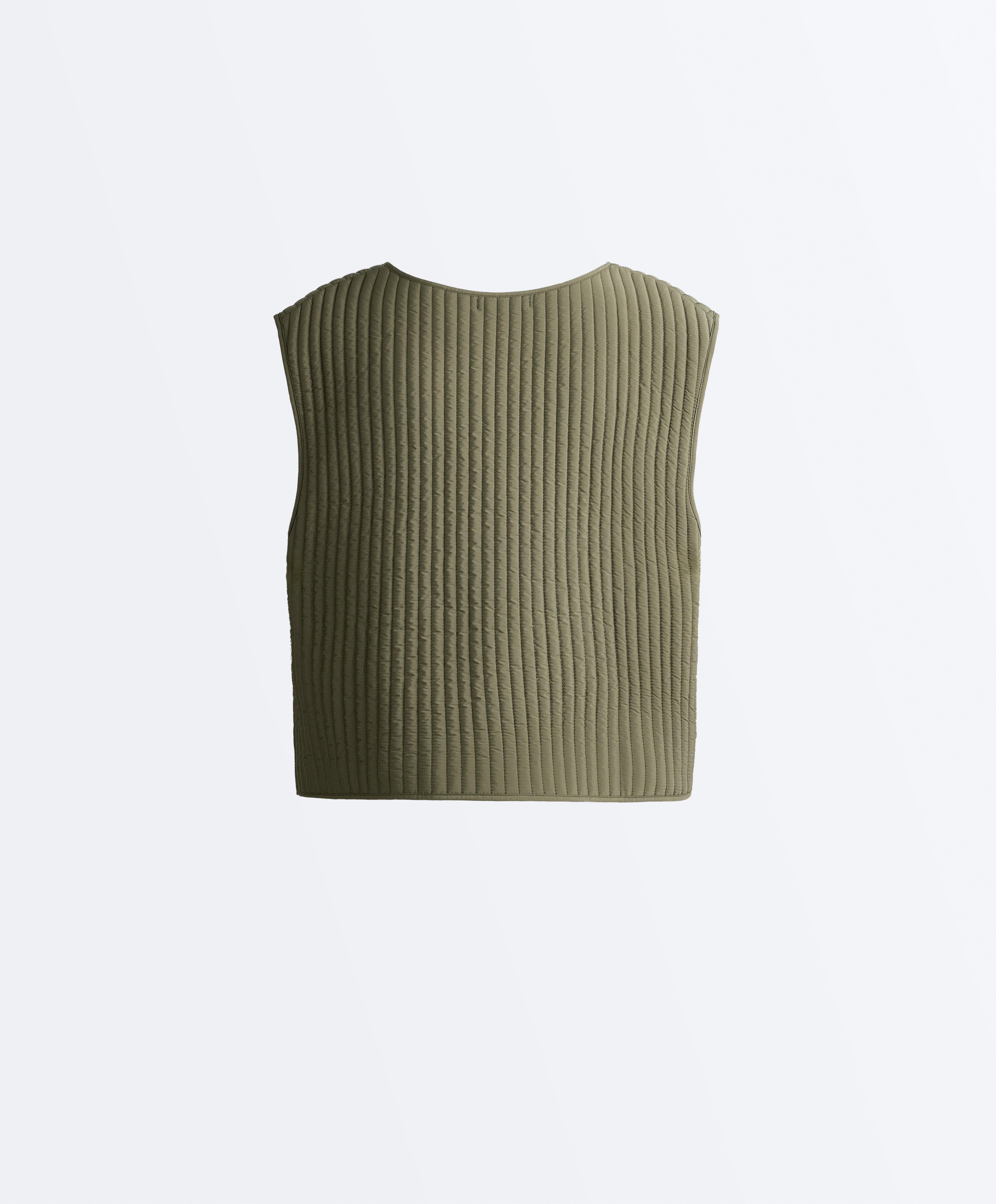 Thin padded nylon gilet — KHAKI