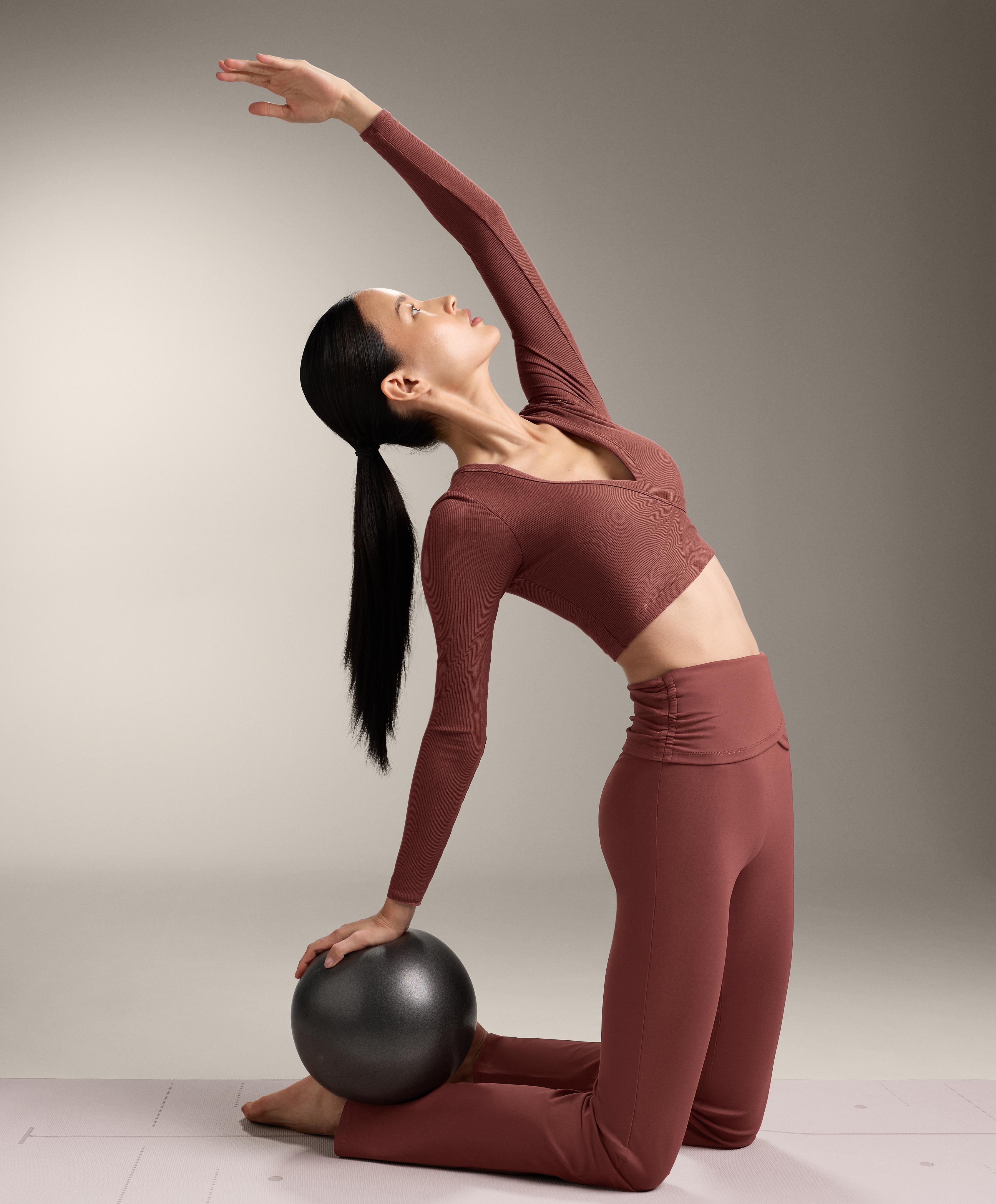 Draped waist Comfortlux high rise flare trousers