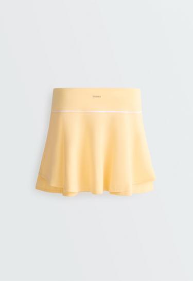 Double layer high rise short skirt — PALE YELLOW 10