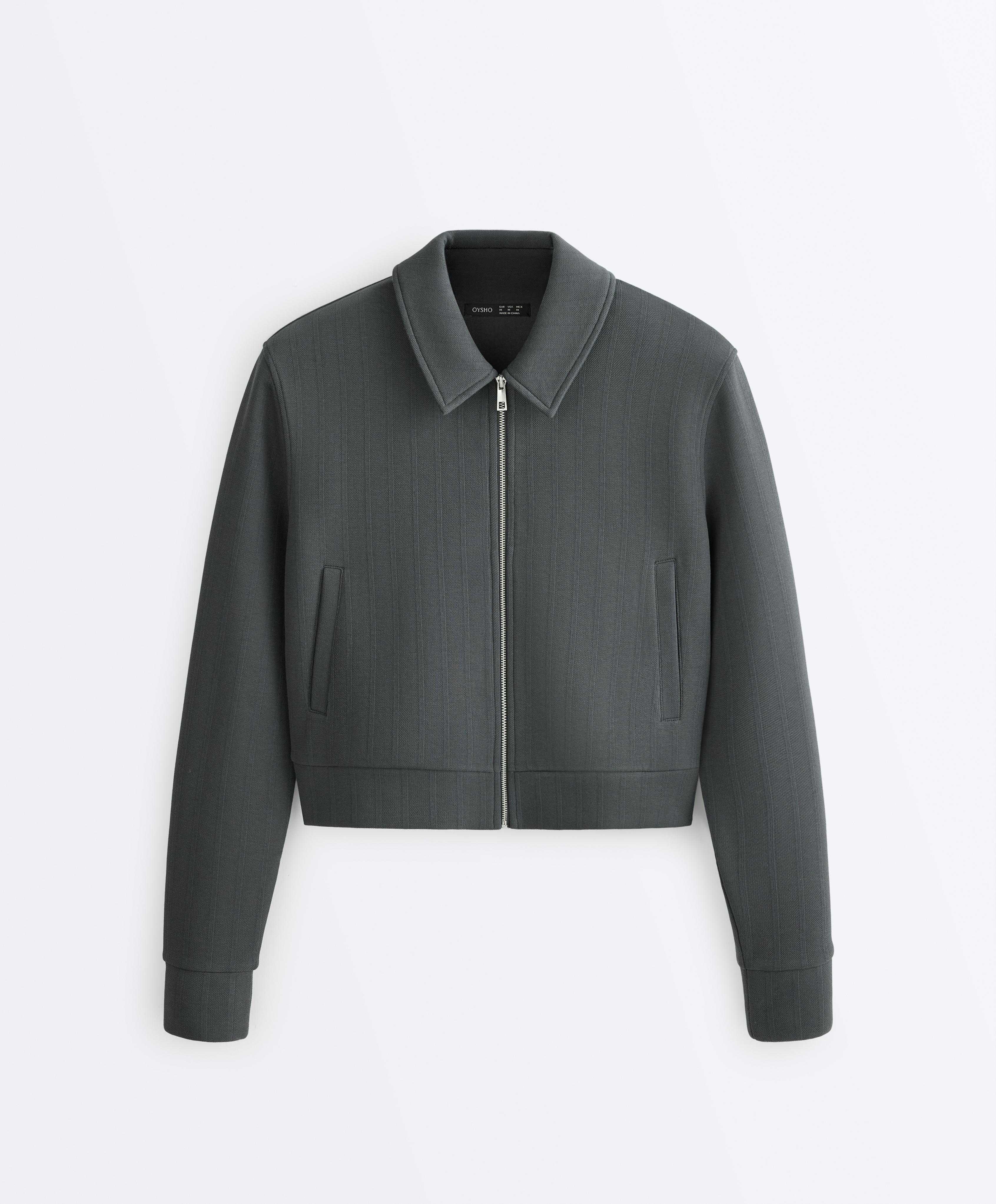 Striped cotton piqué jacket