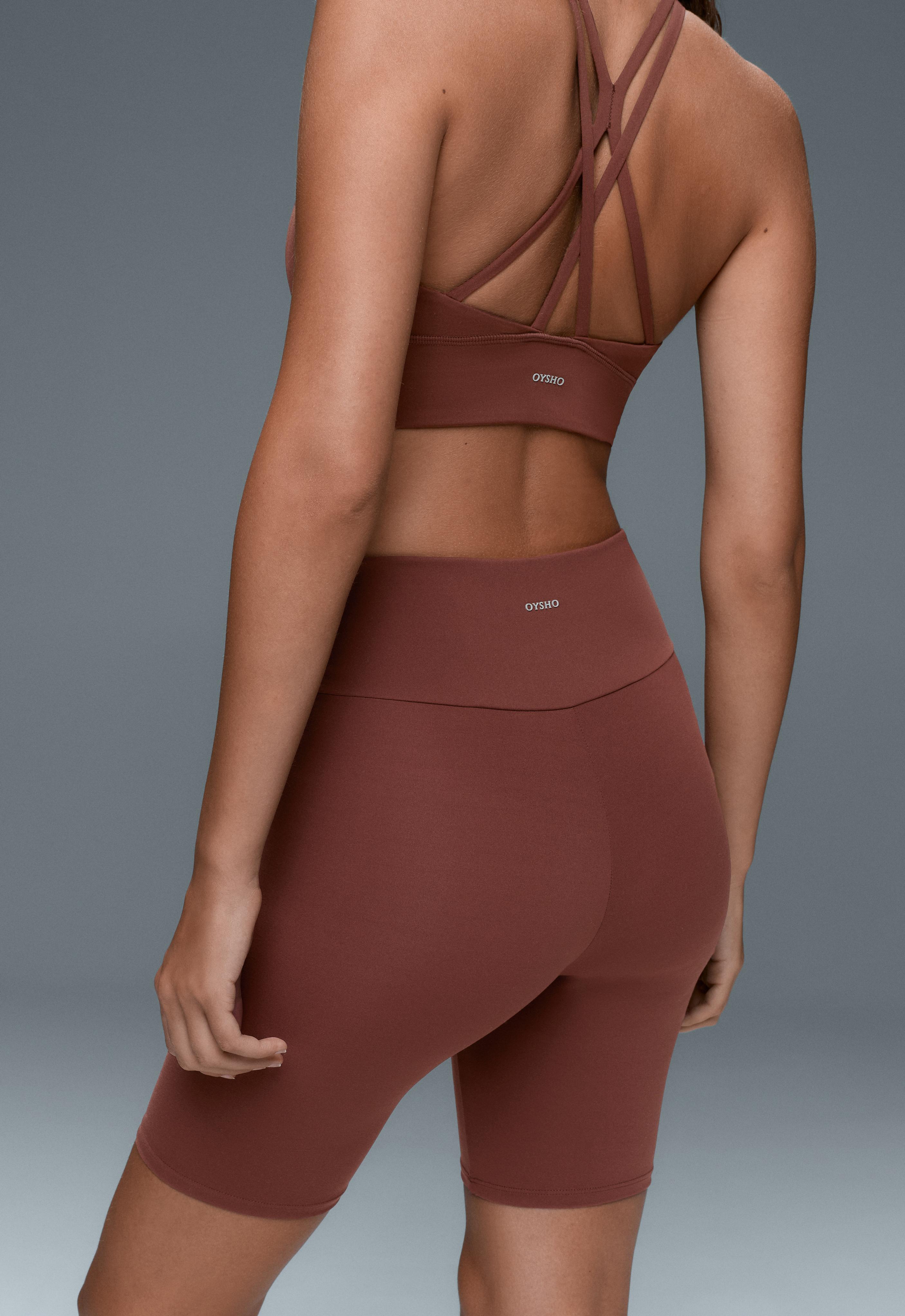 Comfortlux high-rise 20cm biker leggings — TERRACOTTA