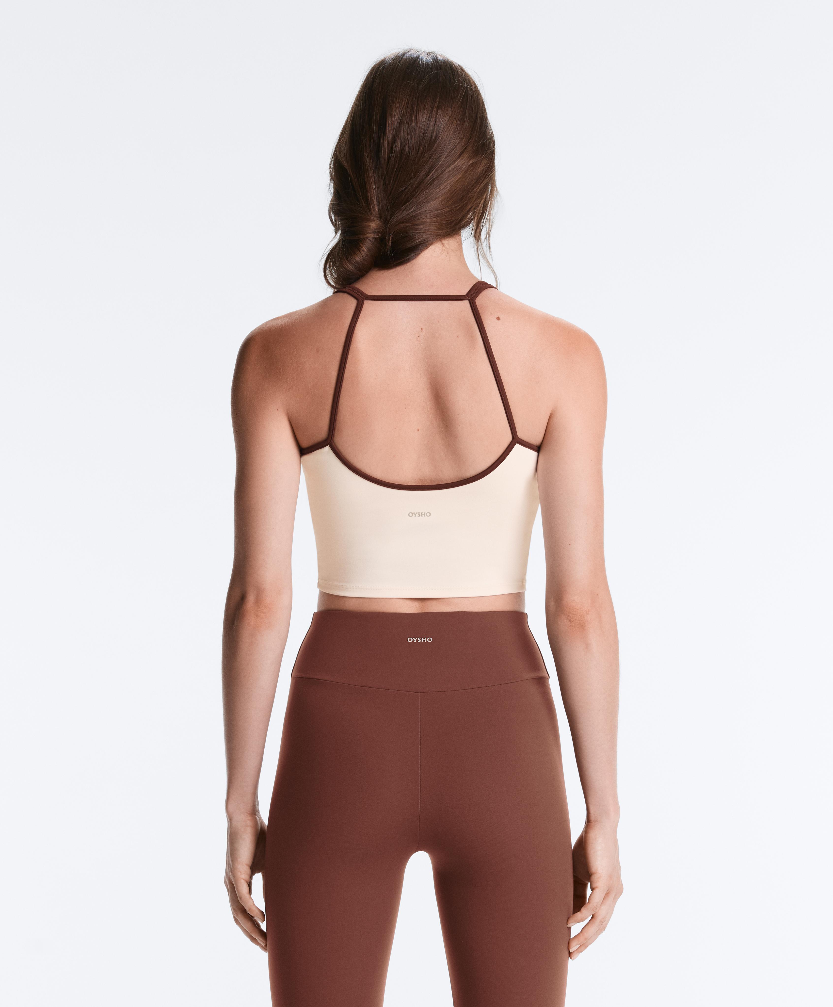 Comfortlux contrast strap tank top — PALE ECRU