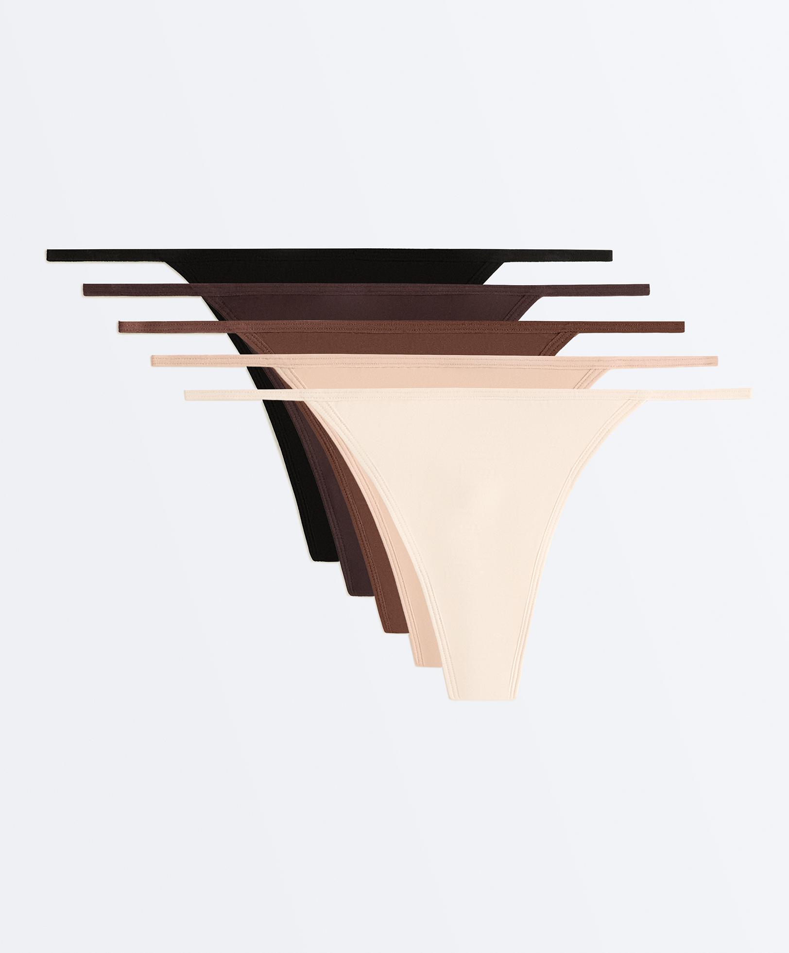5 polyamide blend thongs — BEIGE