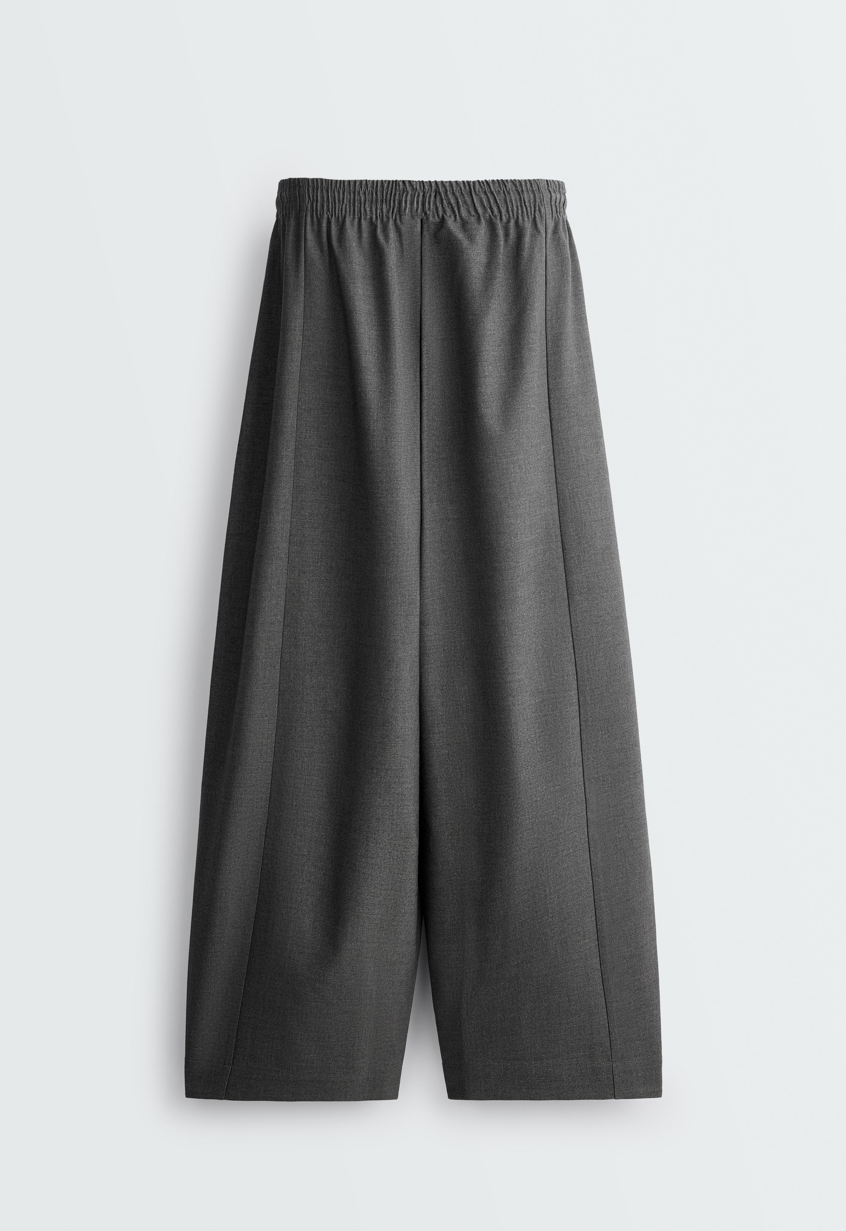 13% wool balloon trousers — GREY