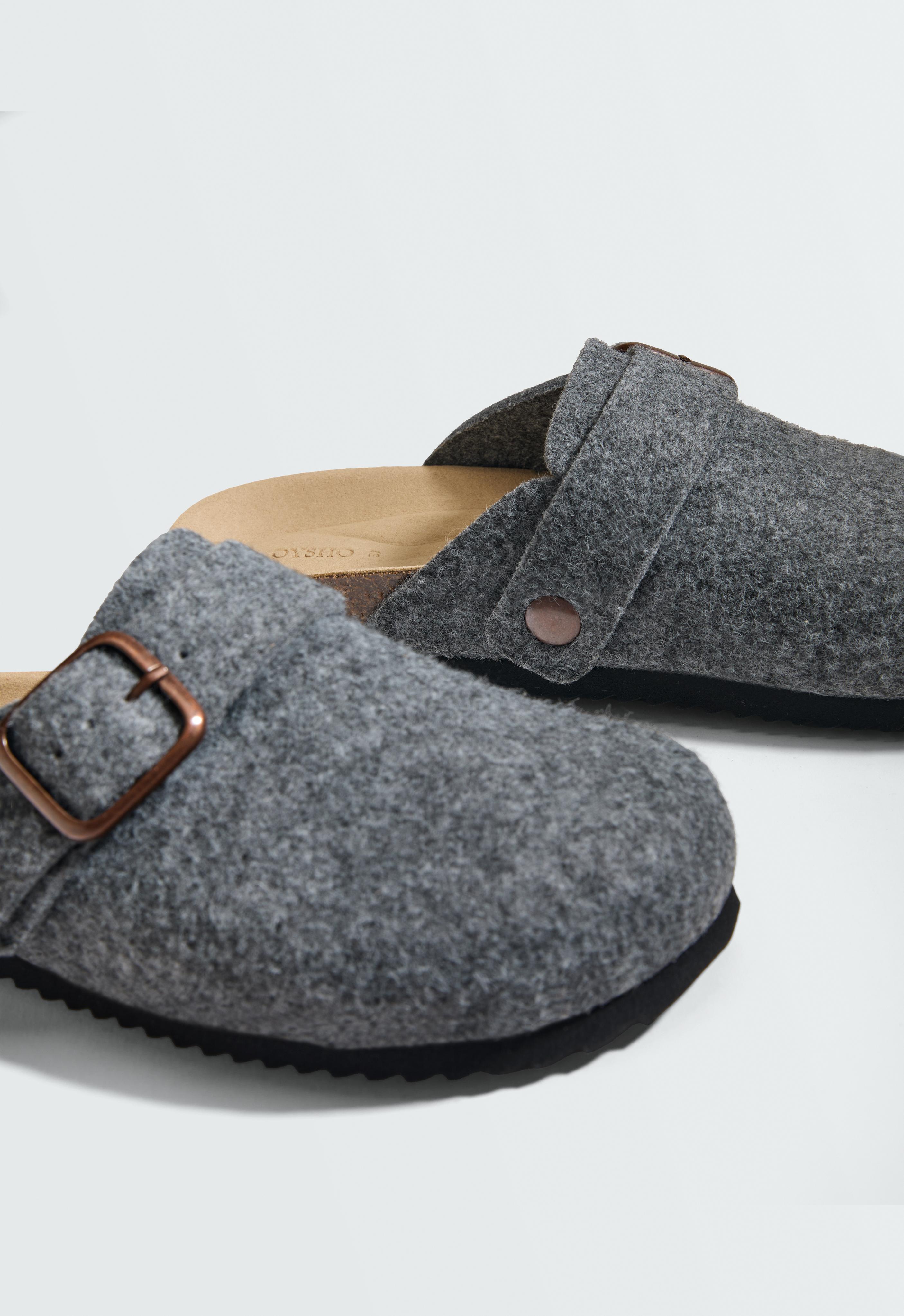 Felt-effect buckle clogs Felt-effect buckle clogs