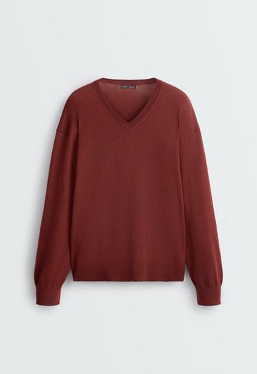 100% Merino wool knit jumper — DARK BRICK 5