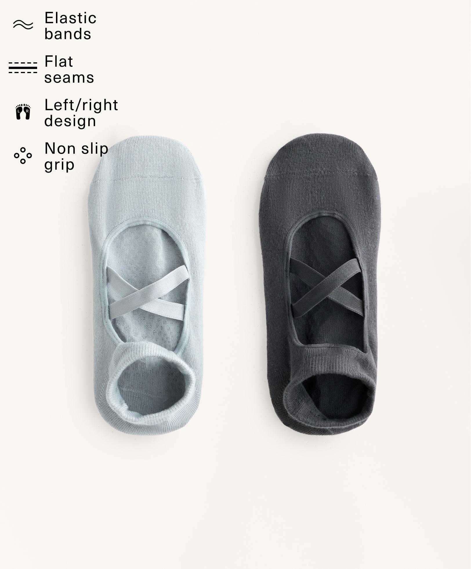 2 par strumpor yoga och pilates blandning av bomull korsade band