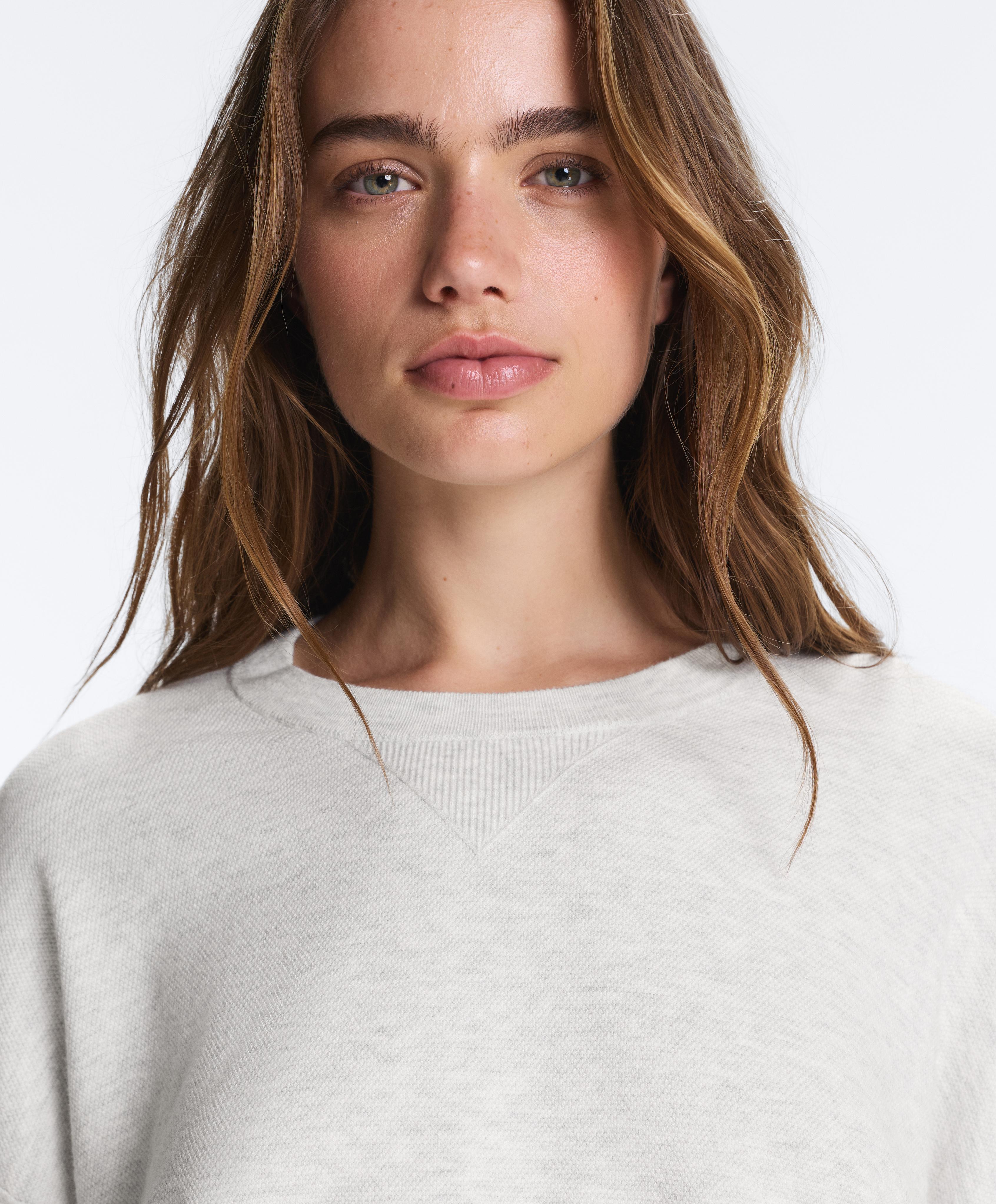 Knit crewneck jumper — PALE GREY MELANGE