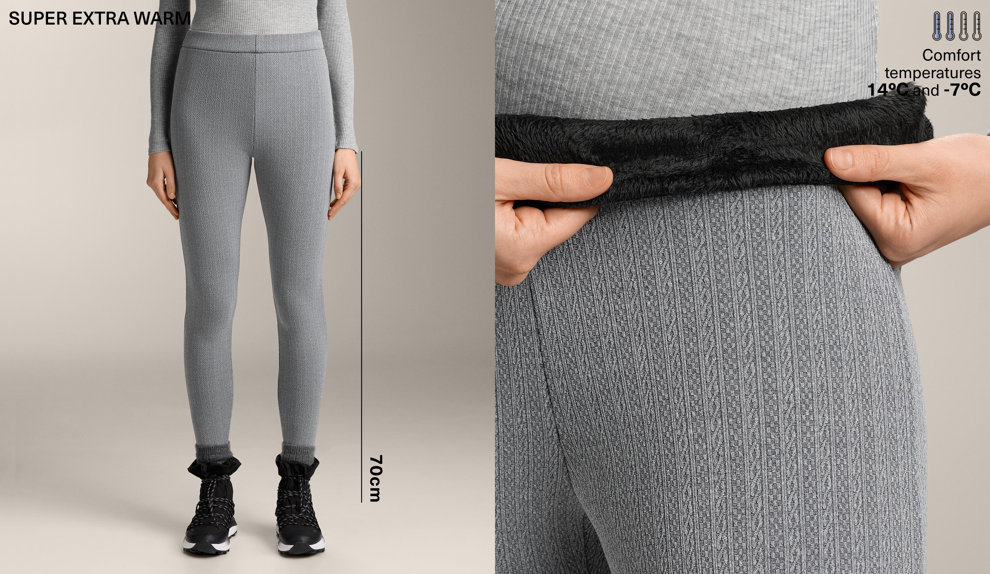 Legging 7/8 high rise tressé super extra warm 70 cm - Soldes