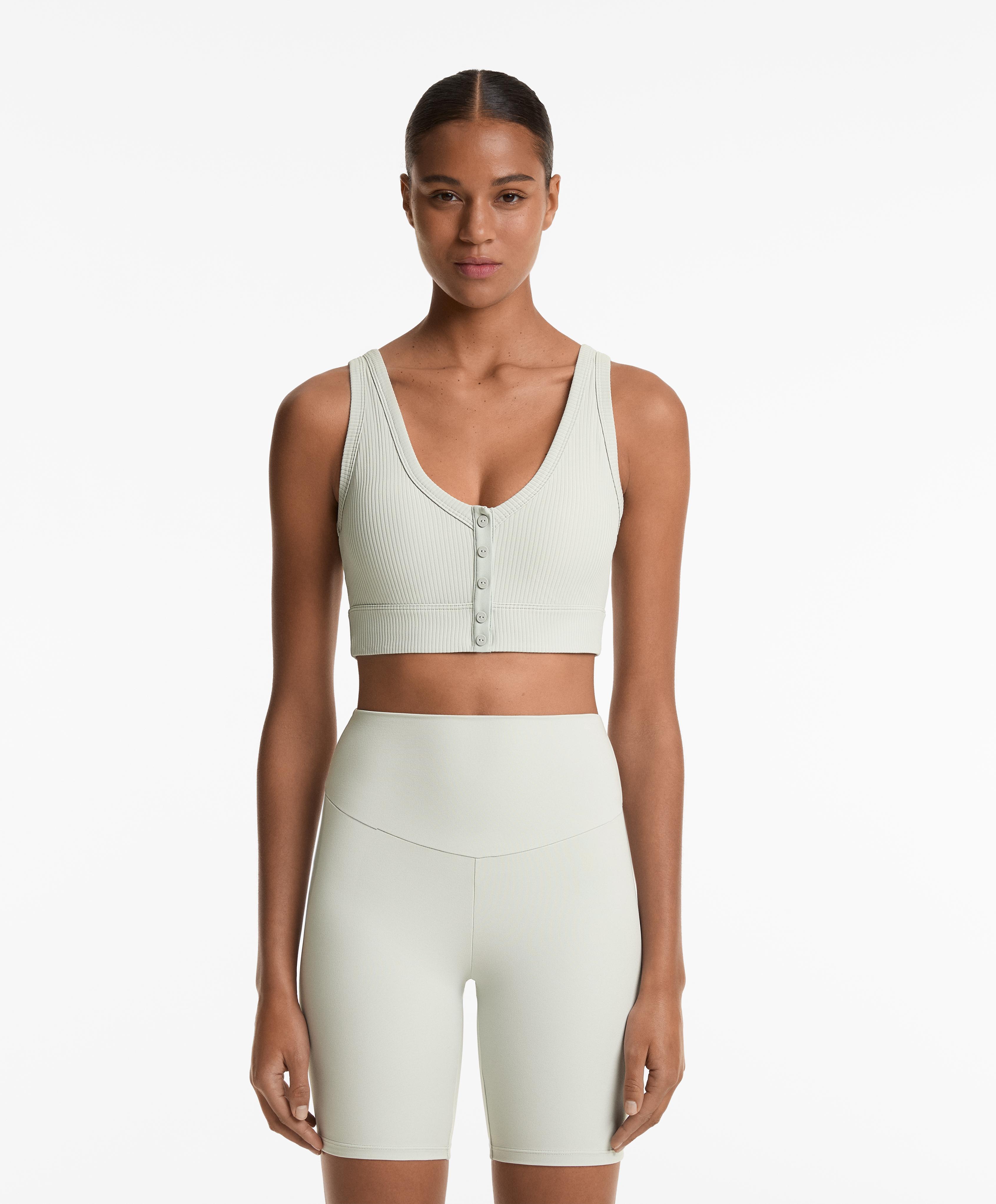 Rib Comfortlux open back Henley top