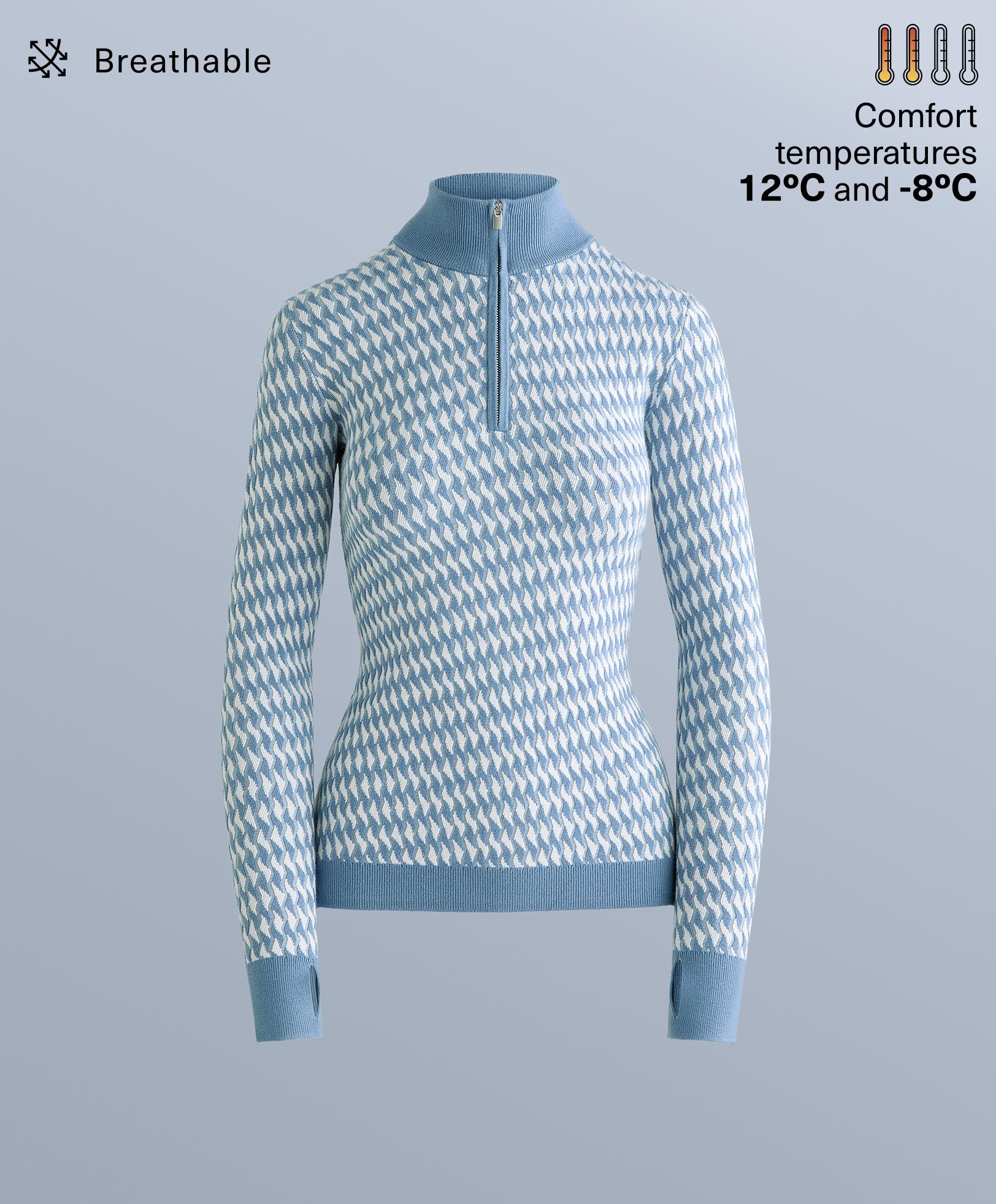 Playera térmica base layer punto jacquard geométrico