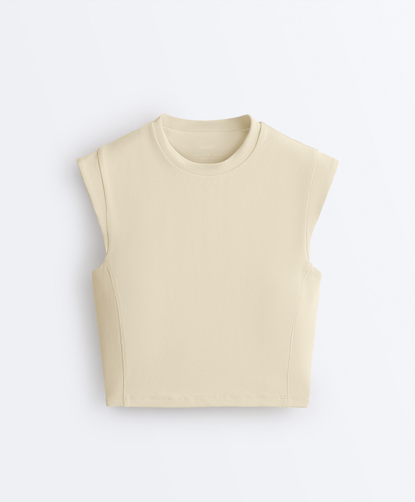 Evermove sleeveless Tank top — PALE BEIGE MELANGE