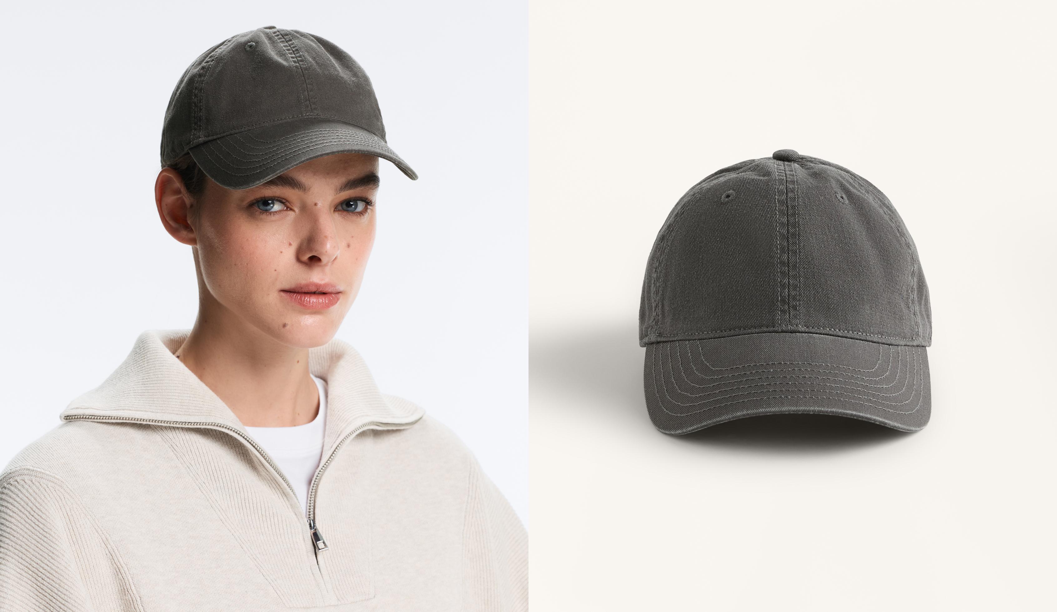 Washed-effect 100% cotton cap