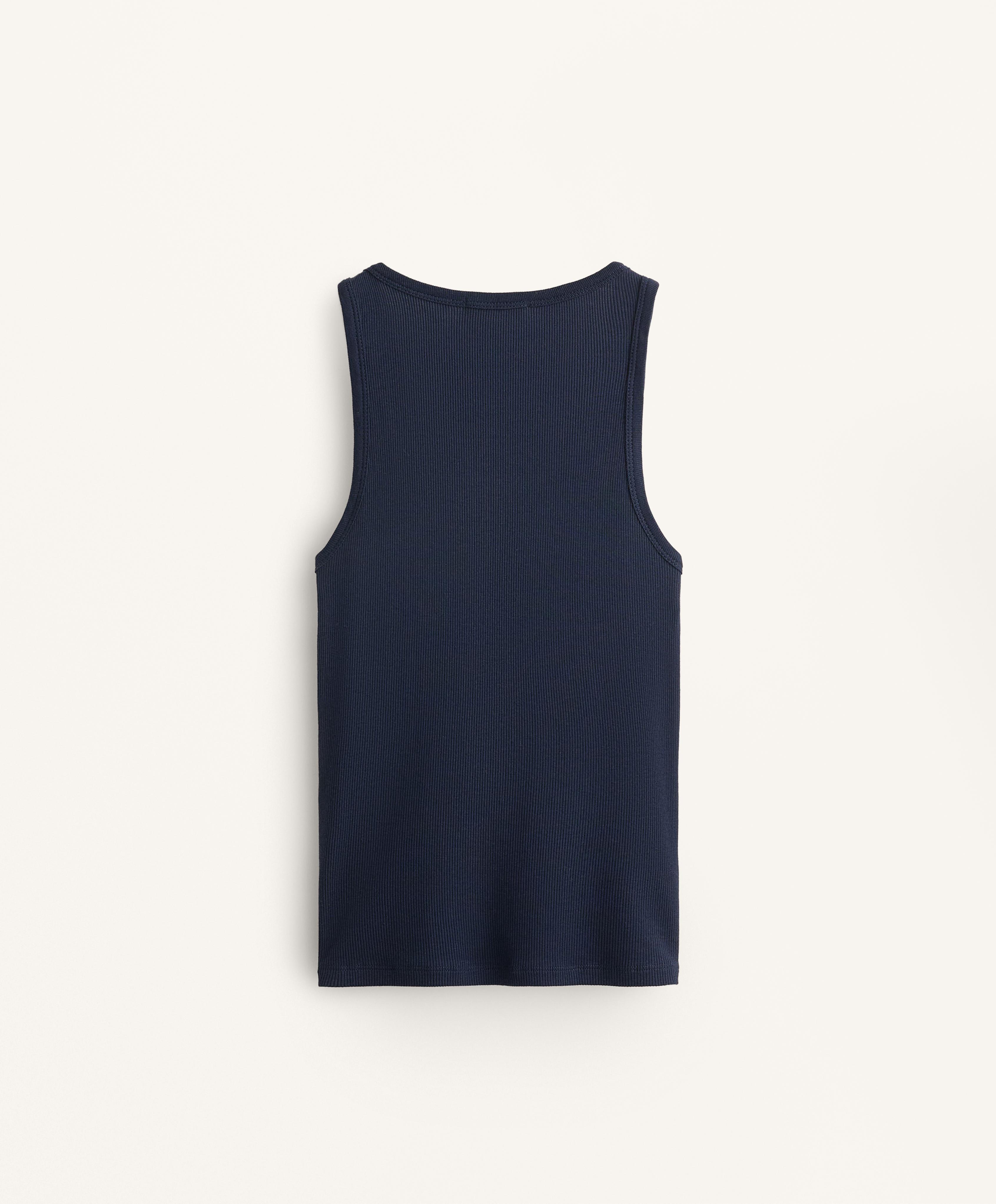 Ärmelloses Rib-Shirt aus Baumwolle und Modal