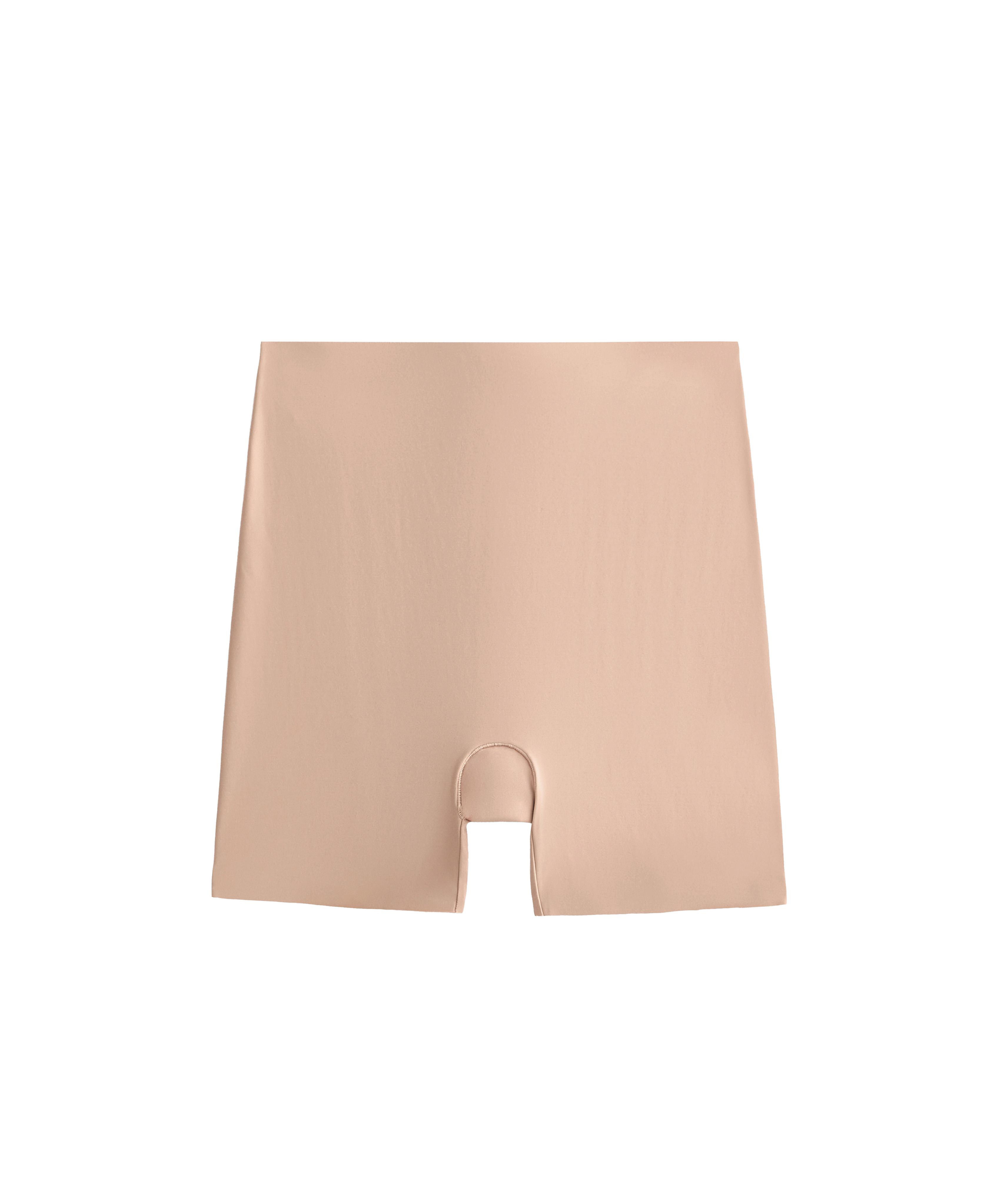 High-waisted invisible laser-cut hot pants — BEIGE
