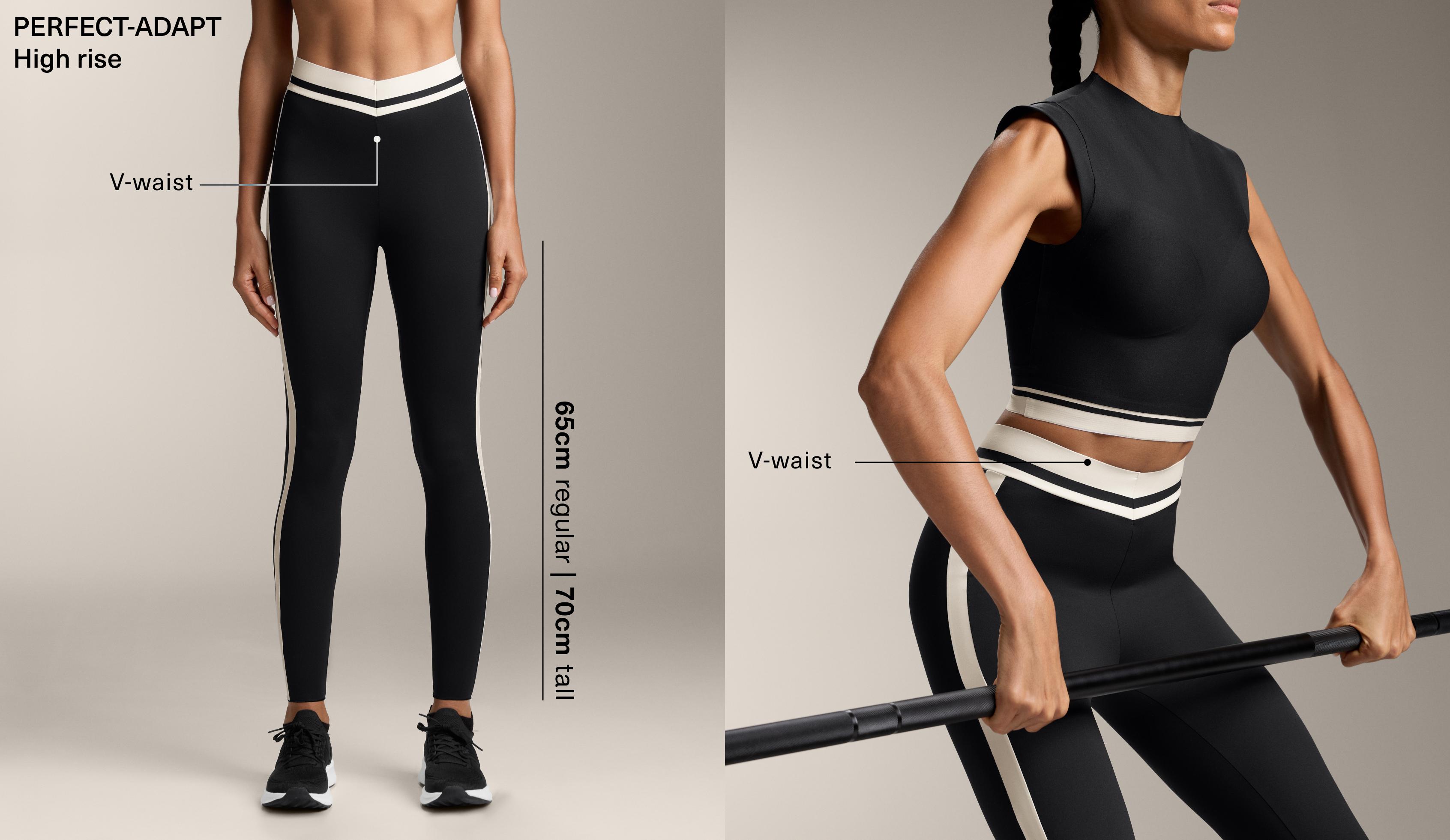 Knöchellange High Rise Perfect-adapt Leggings mit Seitenlinie, 65 cm