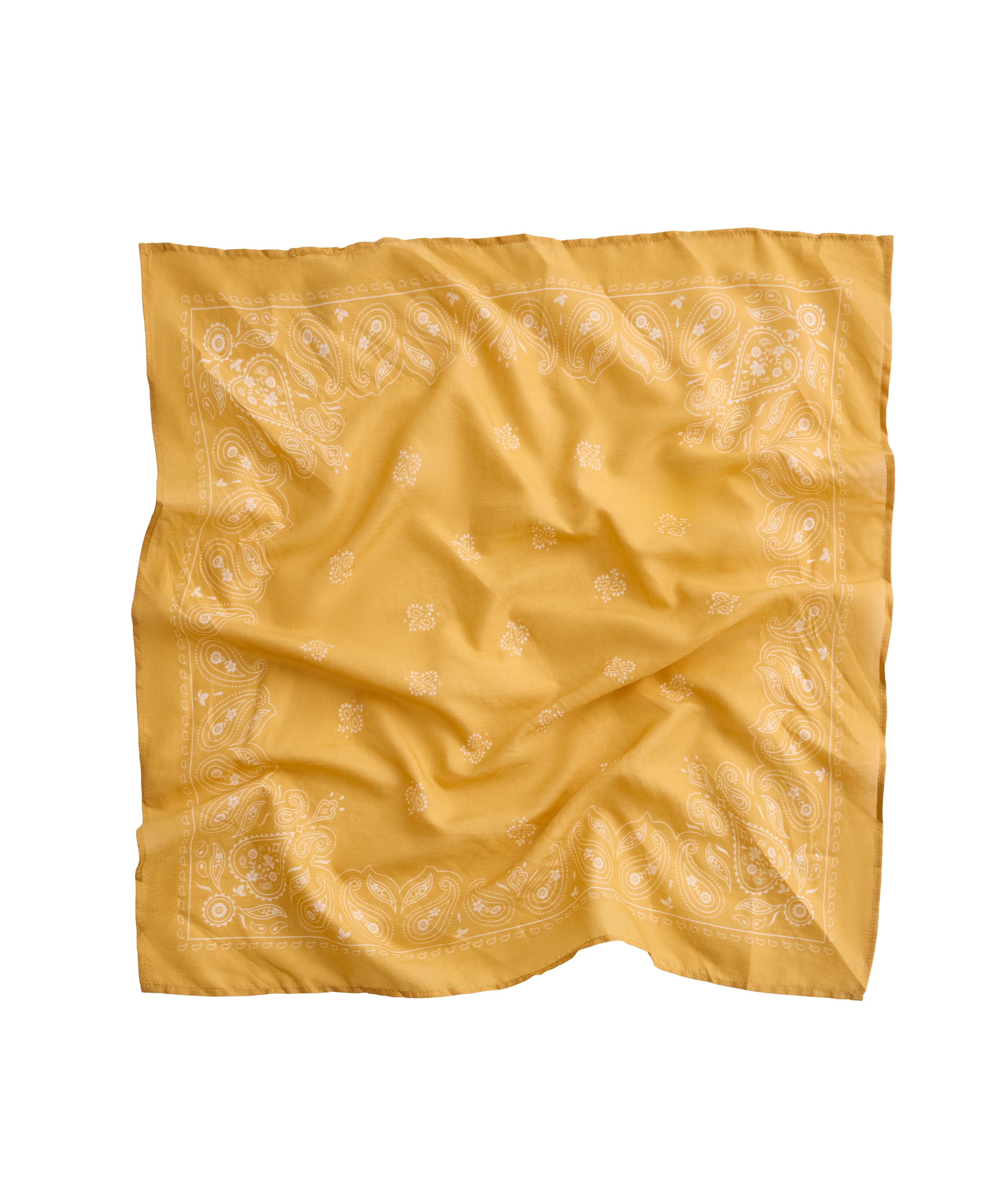 100% cotton print bandana — WASHED YELLOW