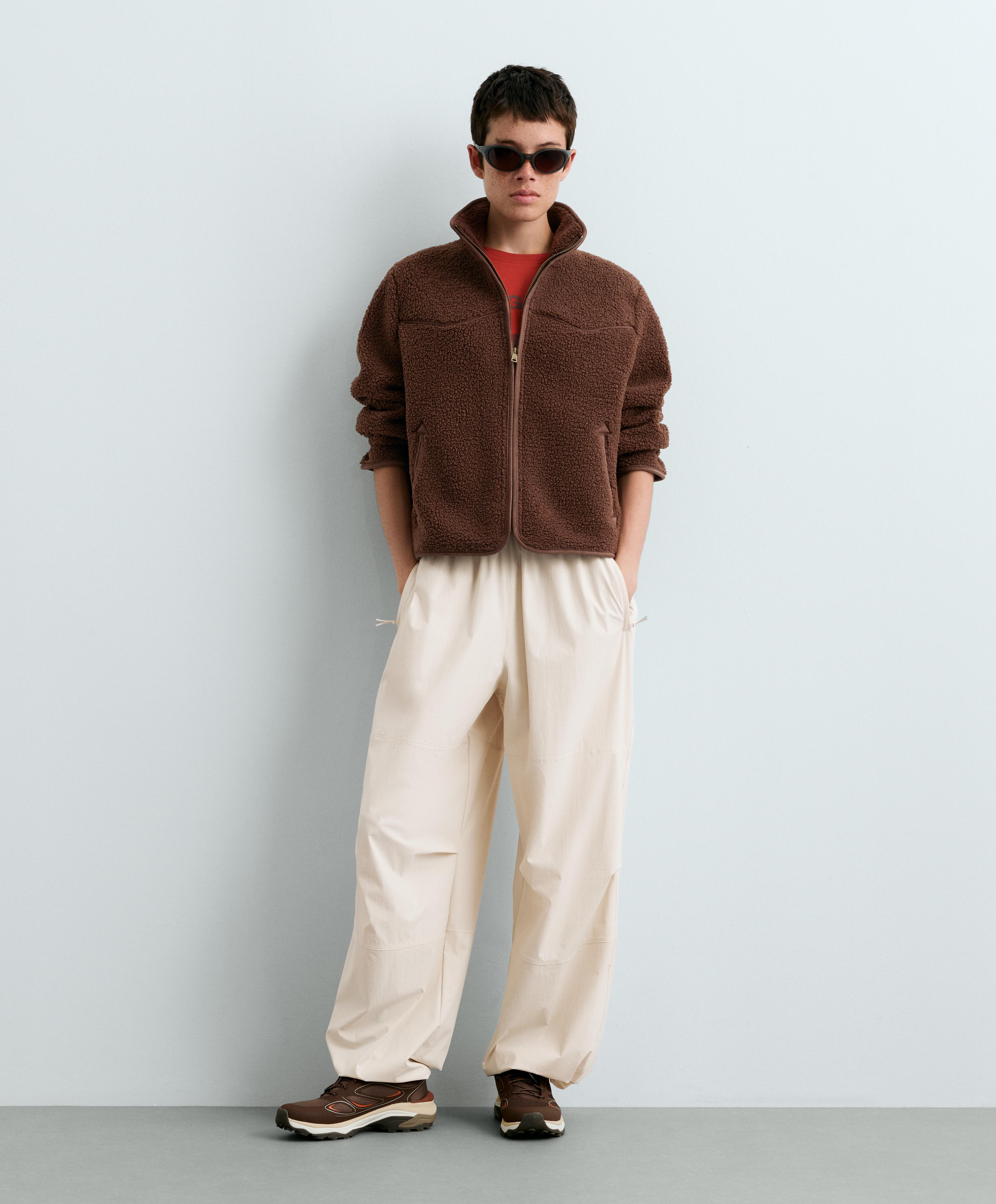 Piping faux-shearling jacket — COCOA