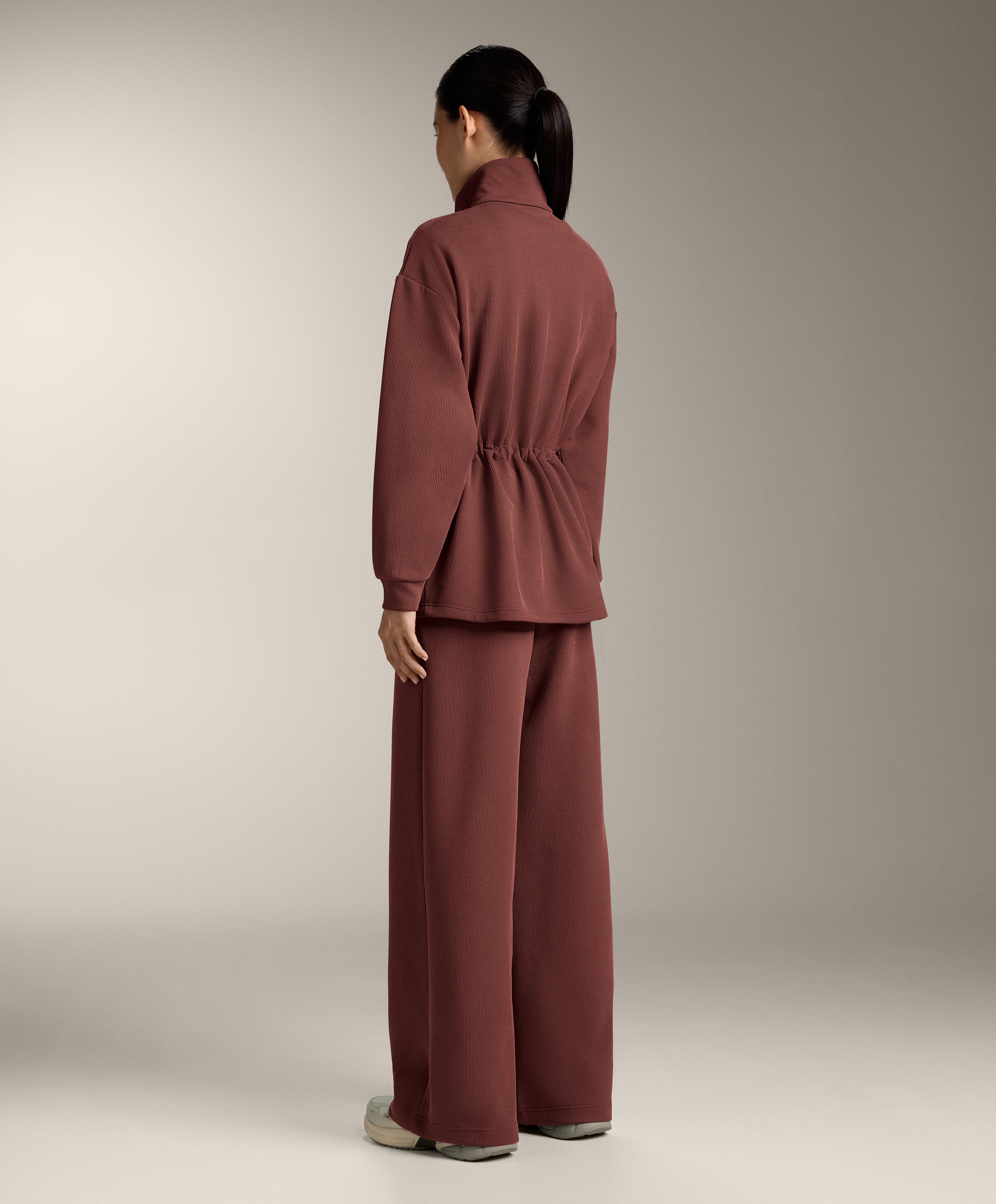 Long jacket with adjustable waist — MAHOGANY