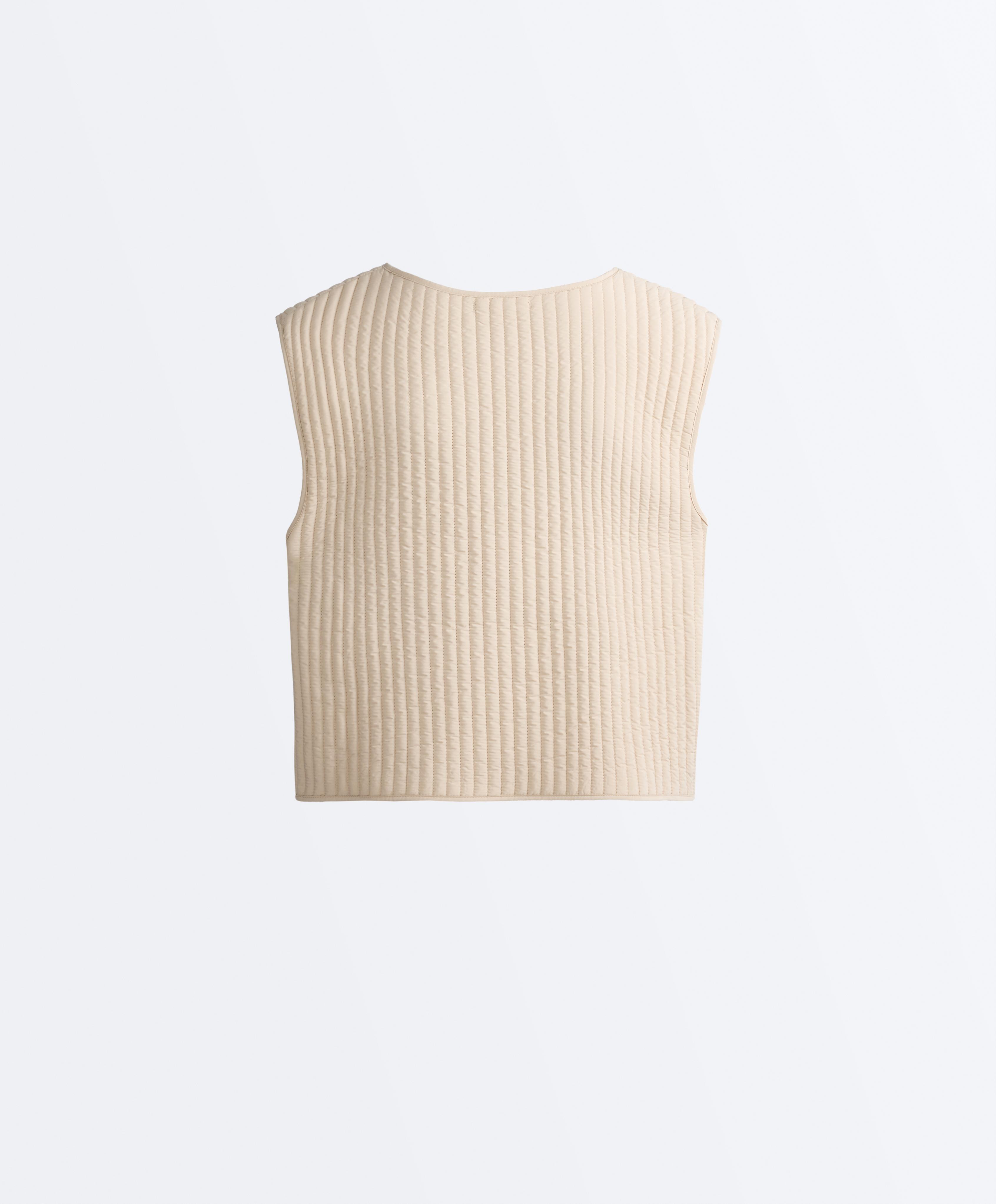 Thin padded nylon gilet — PALE BEIGE