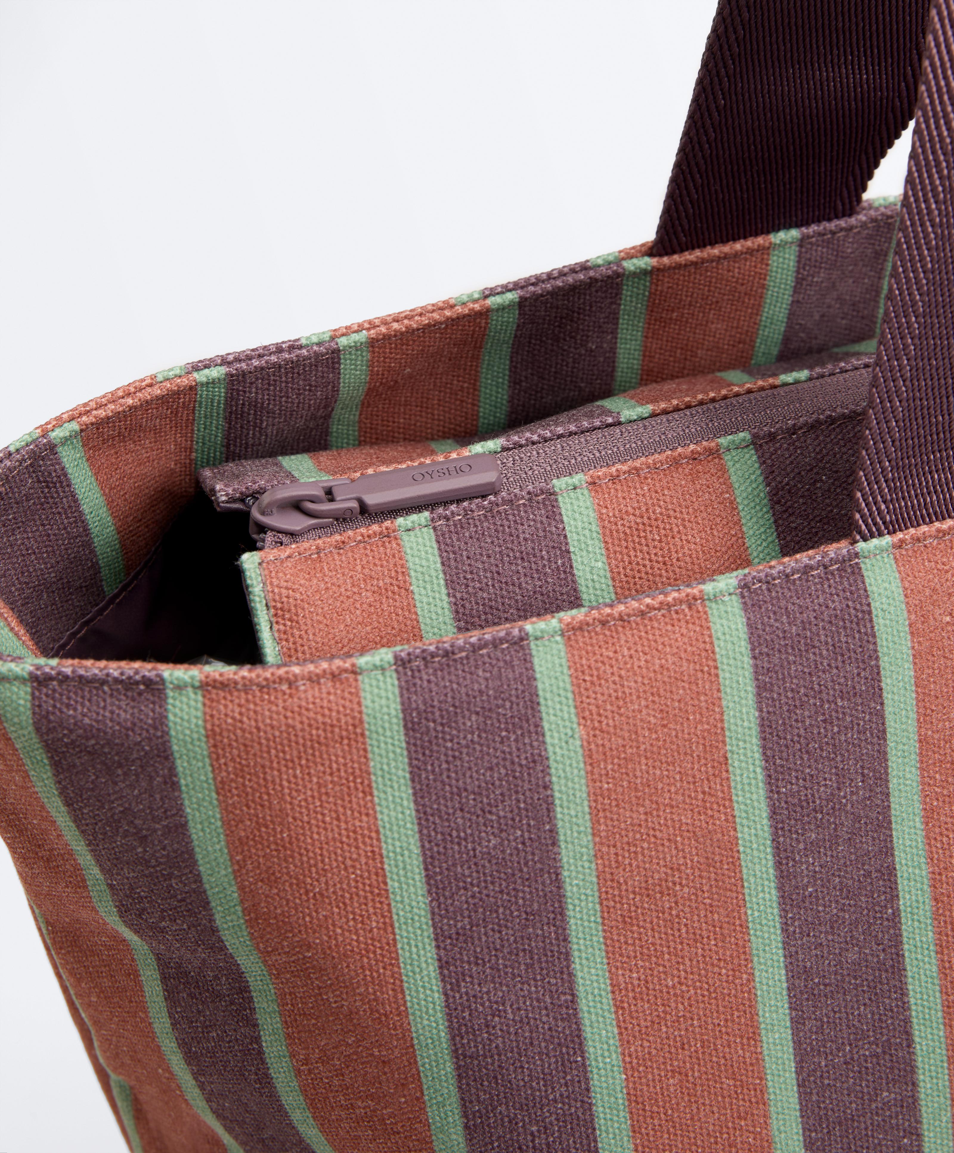 Striped canvas tote bag — COMBINED