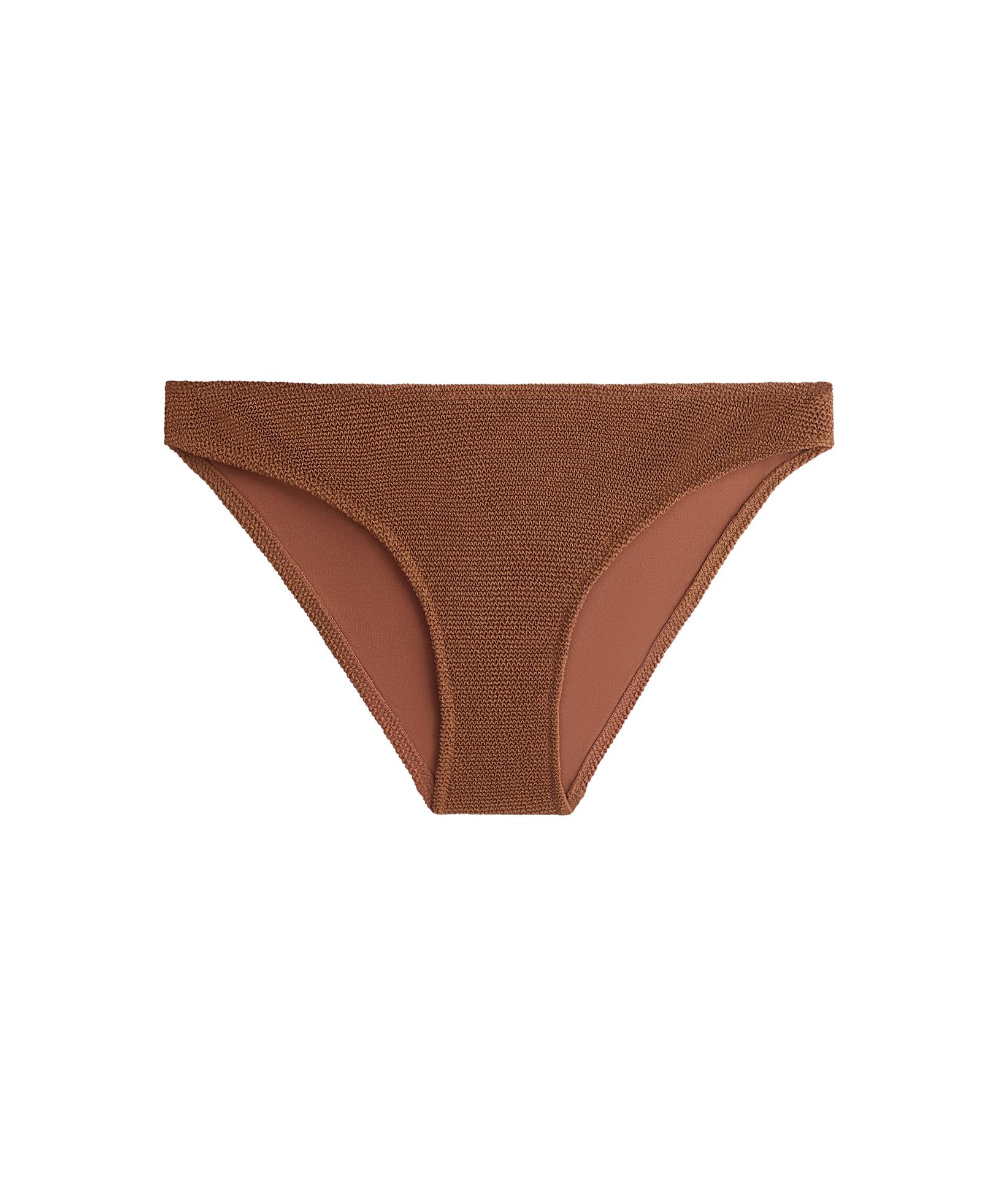 Crinkle classic bikini briefs — TOFFEE