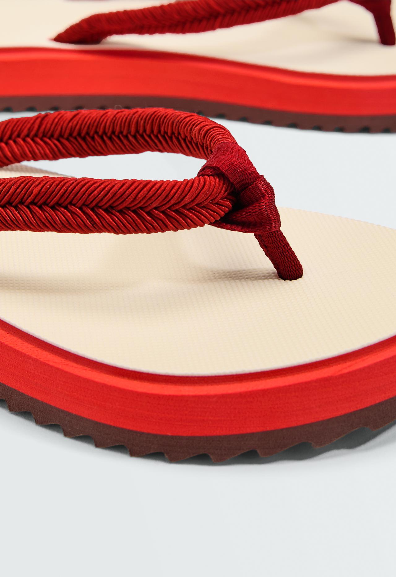 Braided rope beachwear sandals — RED