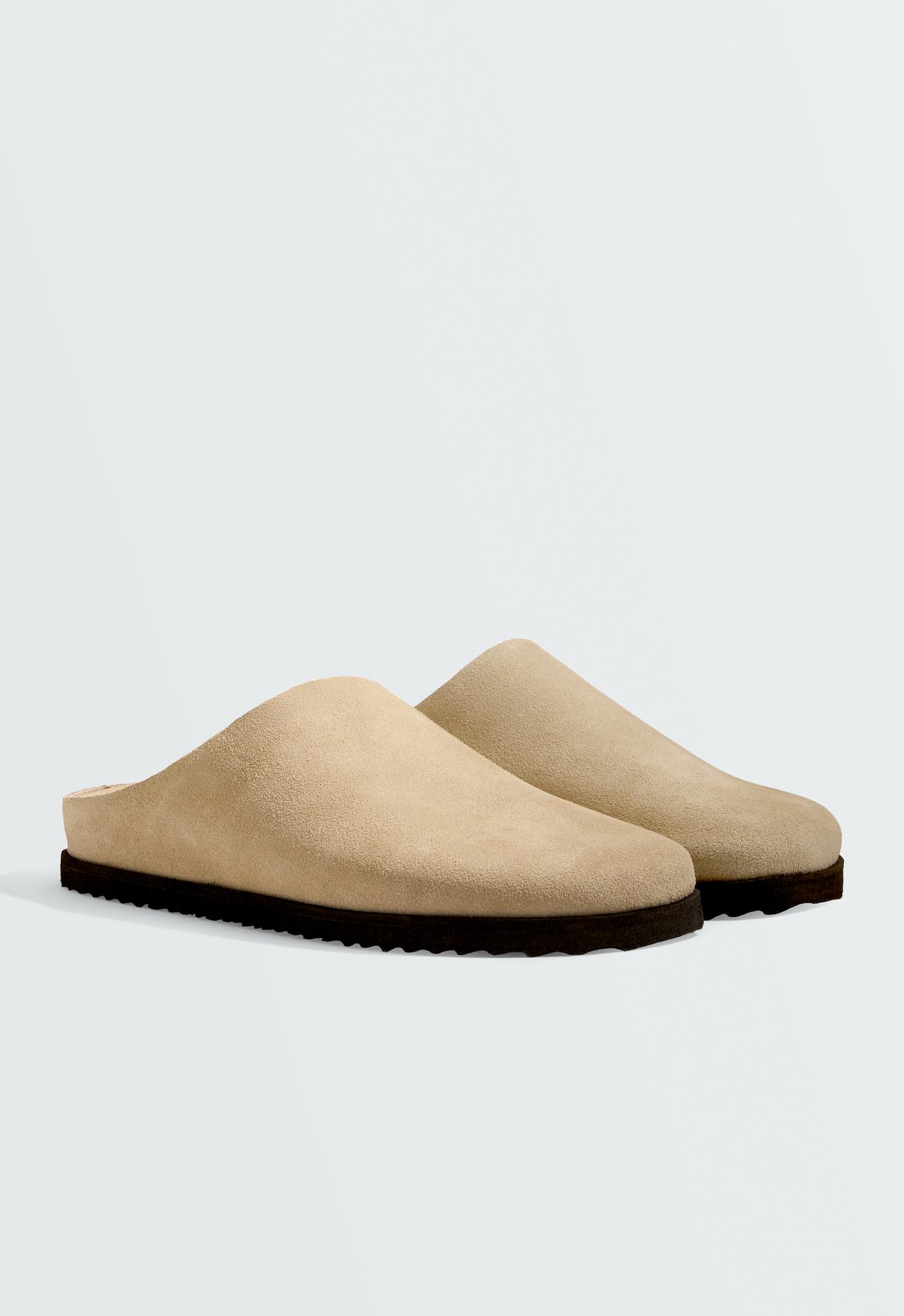 Suede mules — SAND