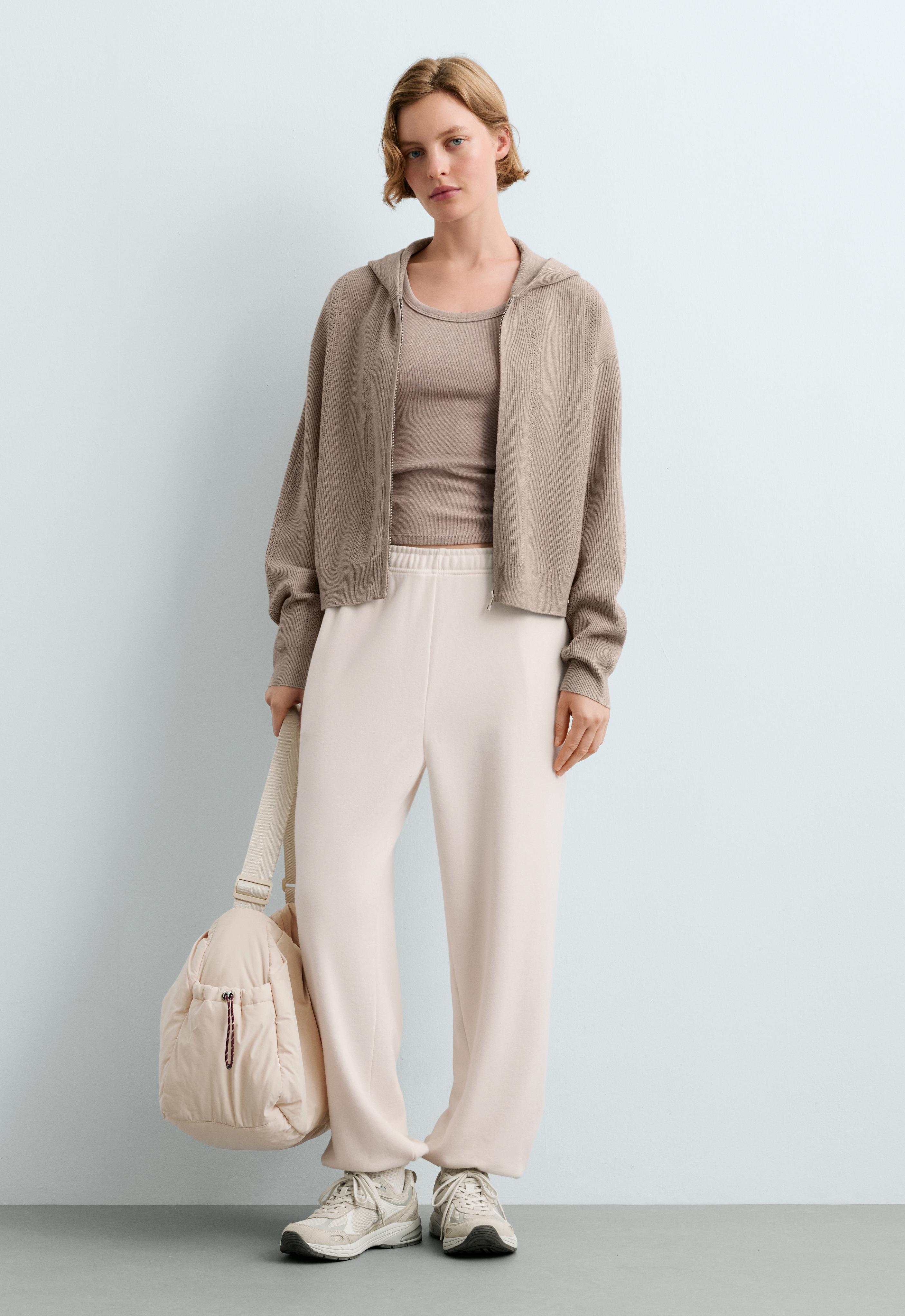 Open-knit hooded jacket Open-knit hooded jacket