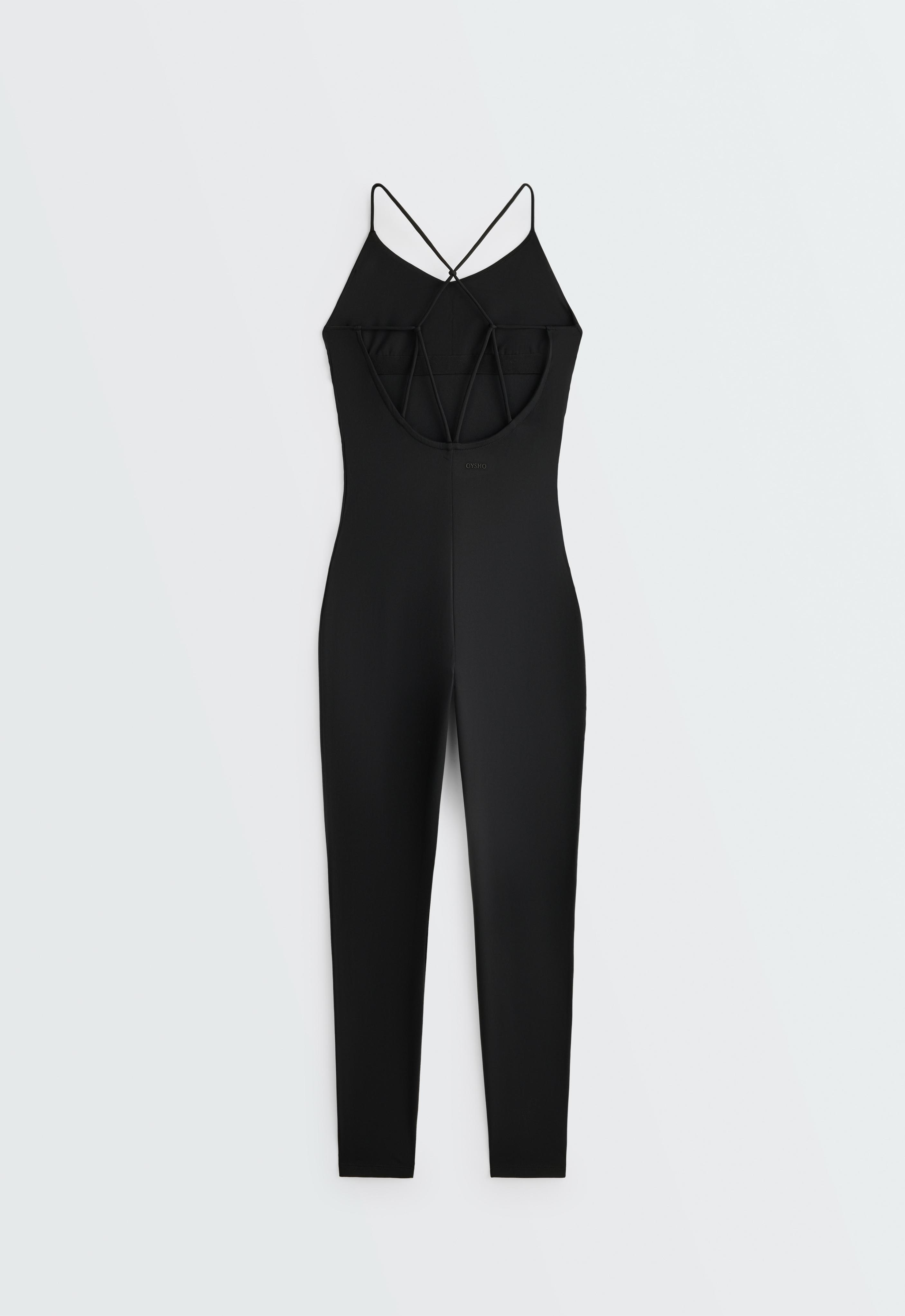 Comfortlux long jumpsuit with knots — BLACK