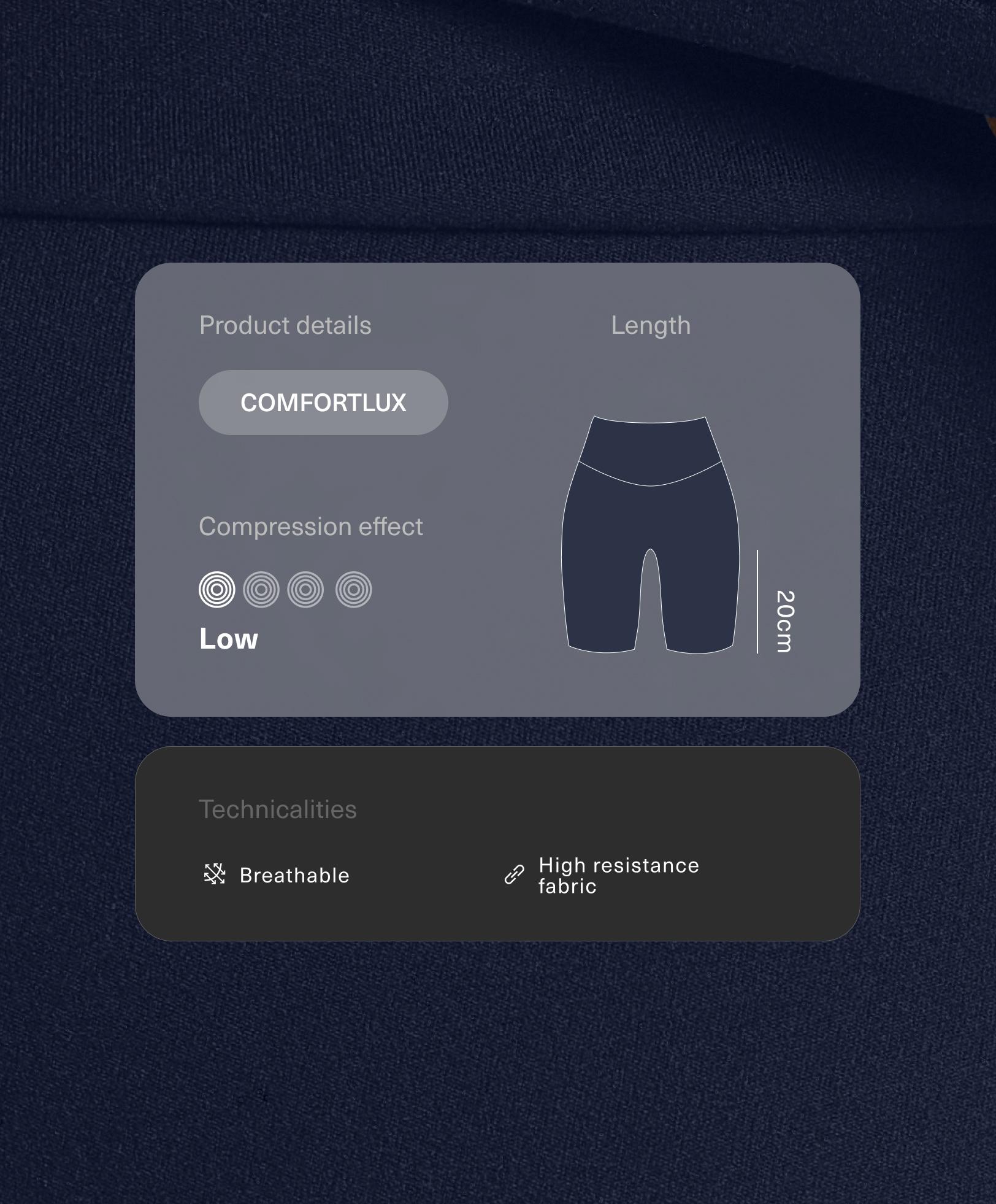 Leggings ciclista high rise Comfortlux 20 cm