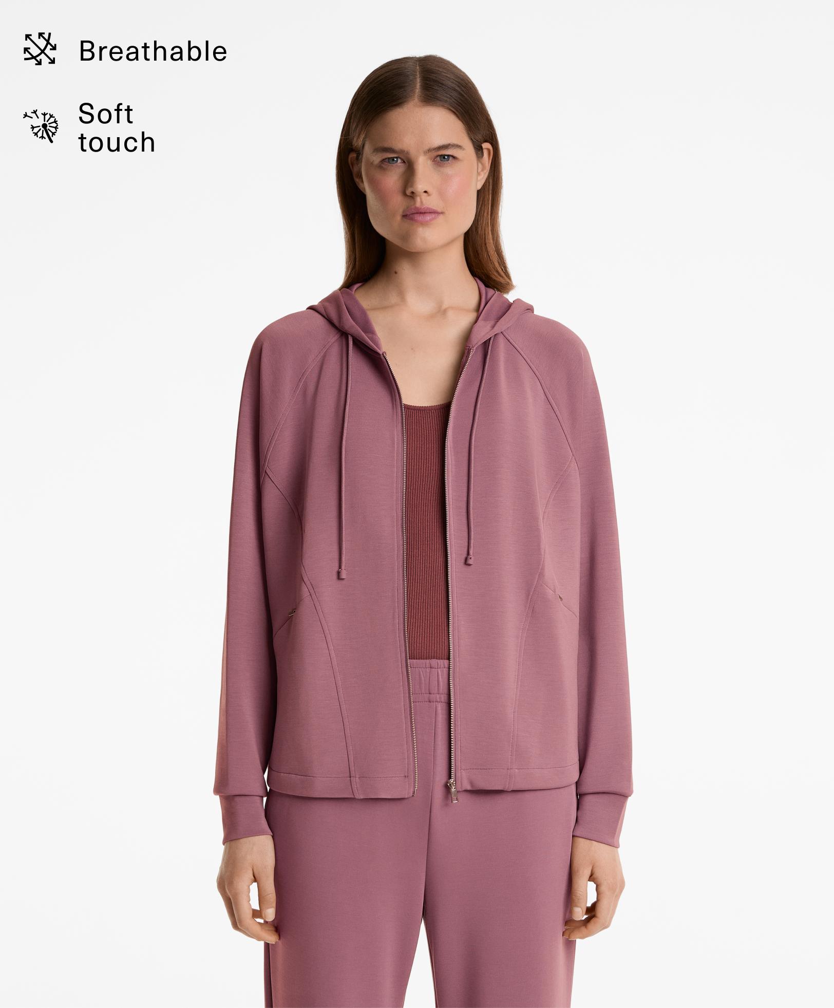 Veste boxy à capuche avec modal au toucher doux Veste boxy à capuche avec modal au toucher doux