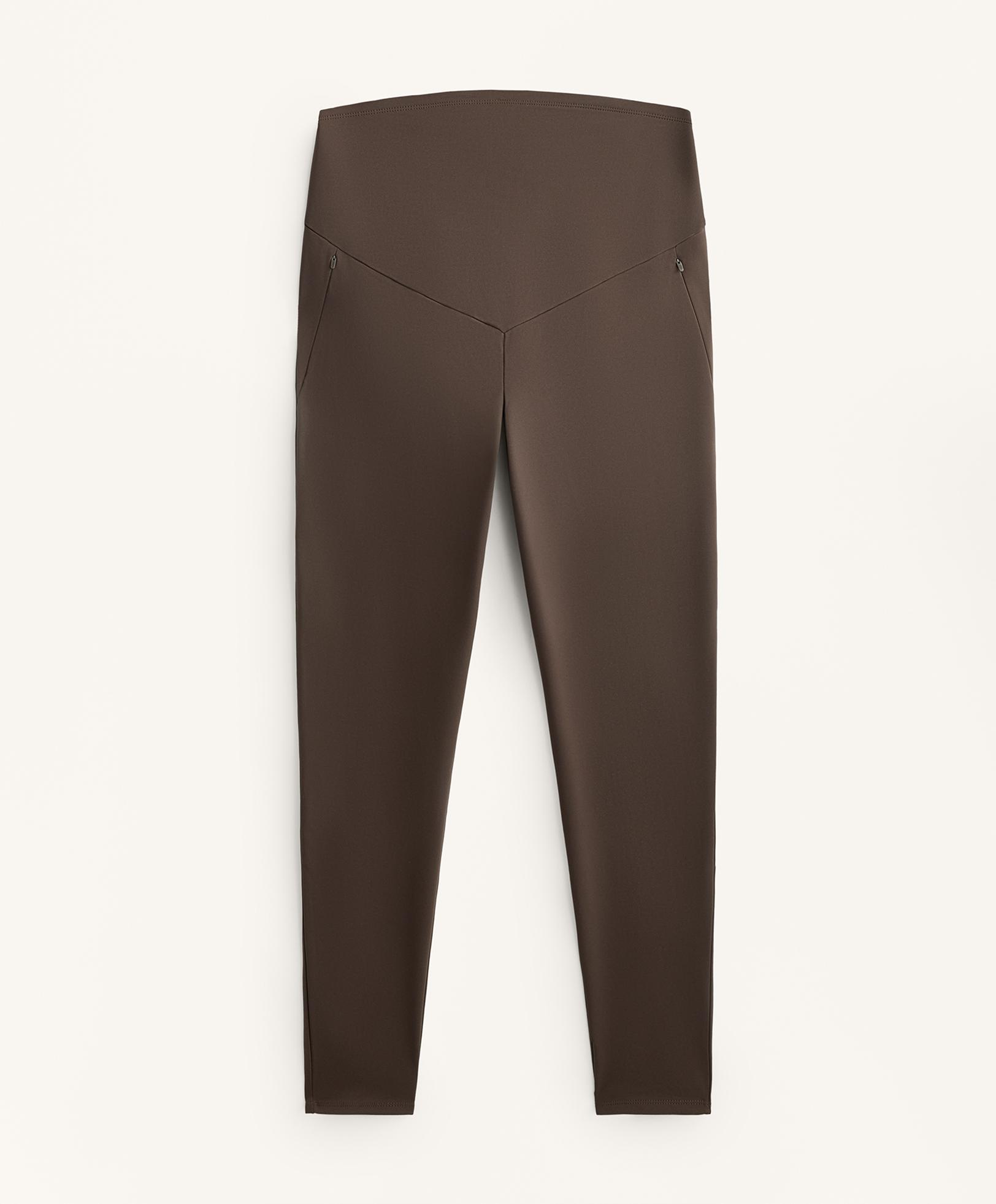 70cm warm maternity ankle-length leggings — DARK REDDISH‑BROWN