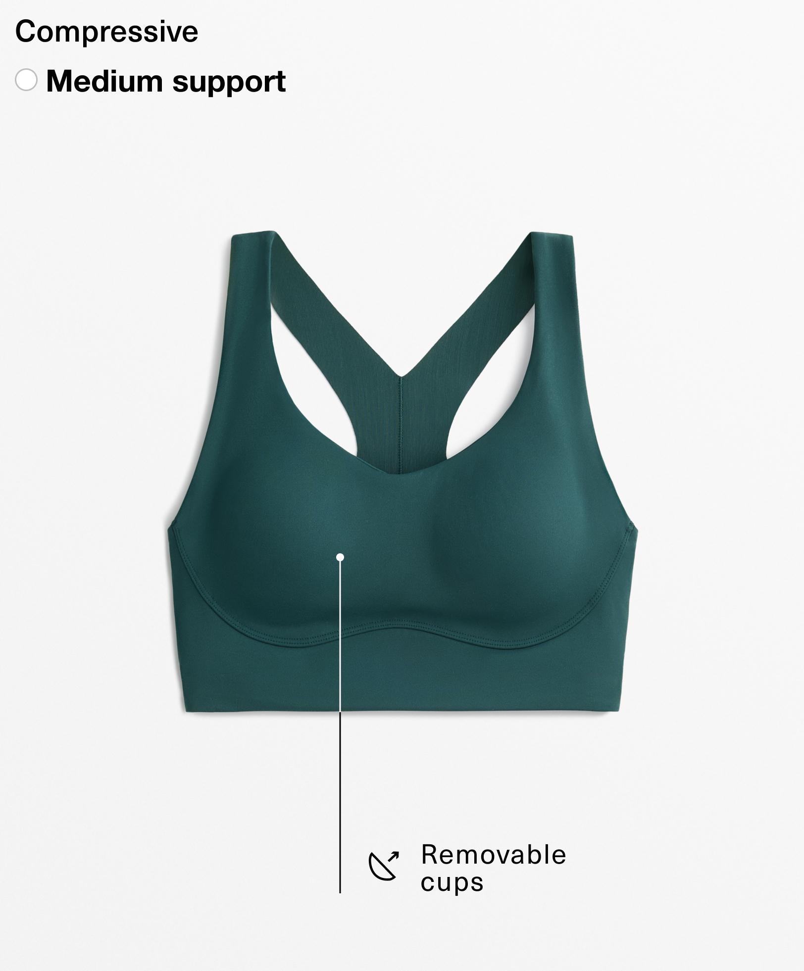 Medium-support compressive bra with cups